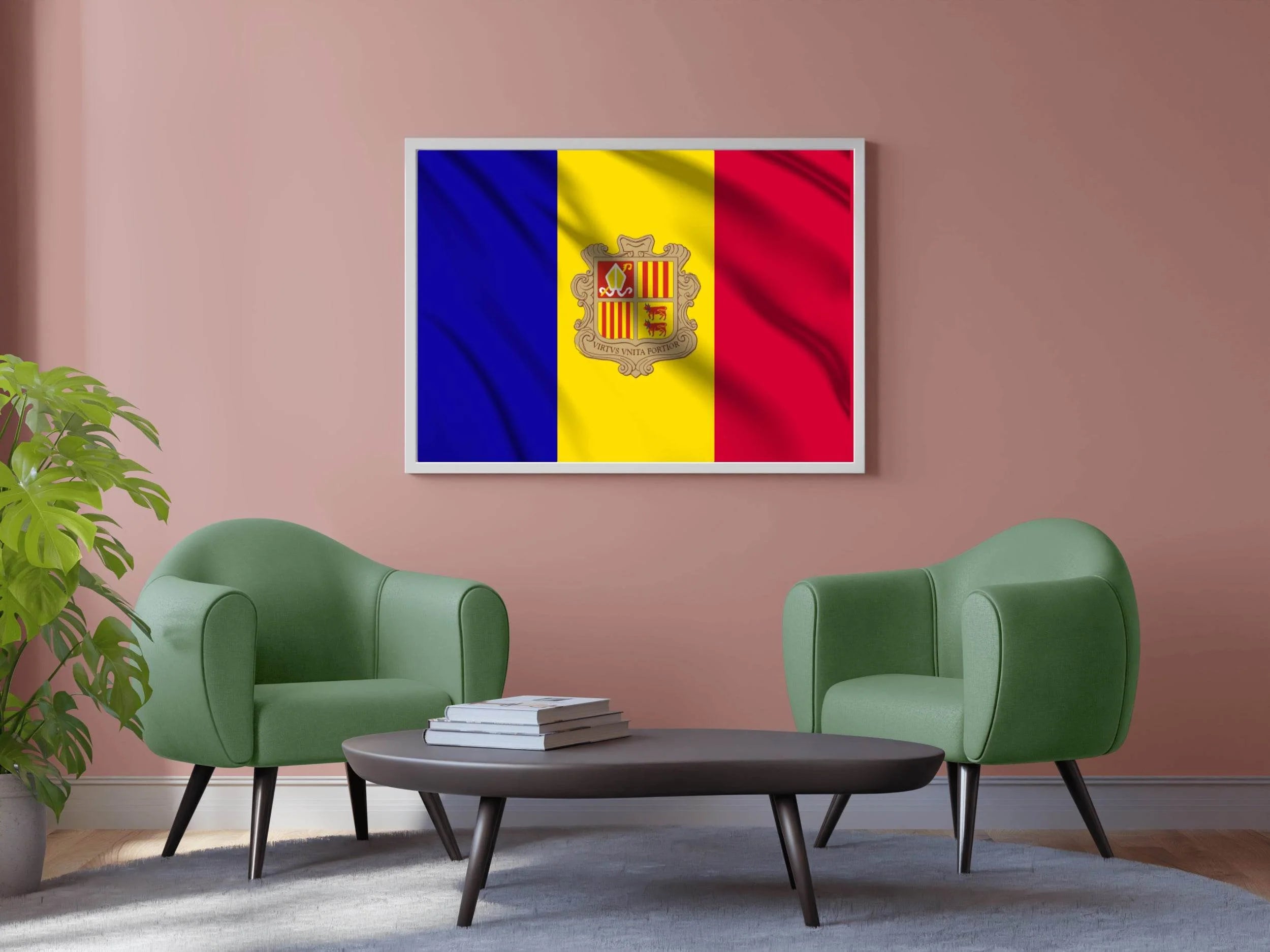 Andorra National Flag Wall Art - beink online art store