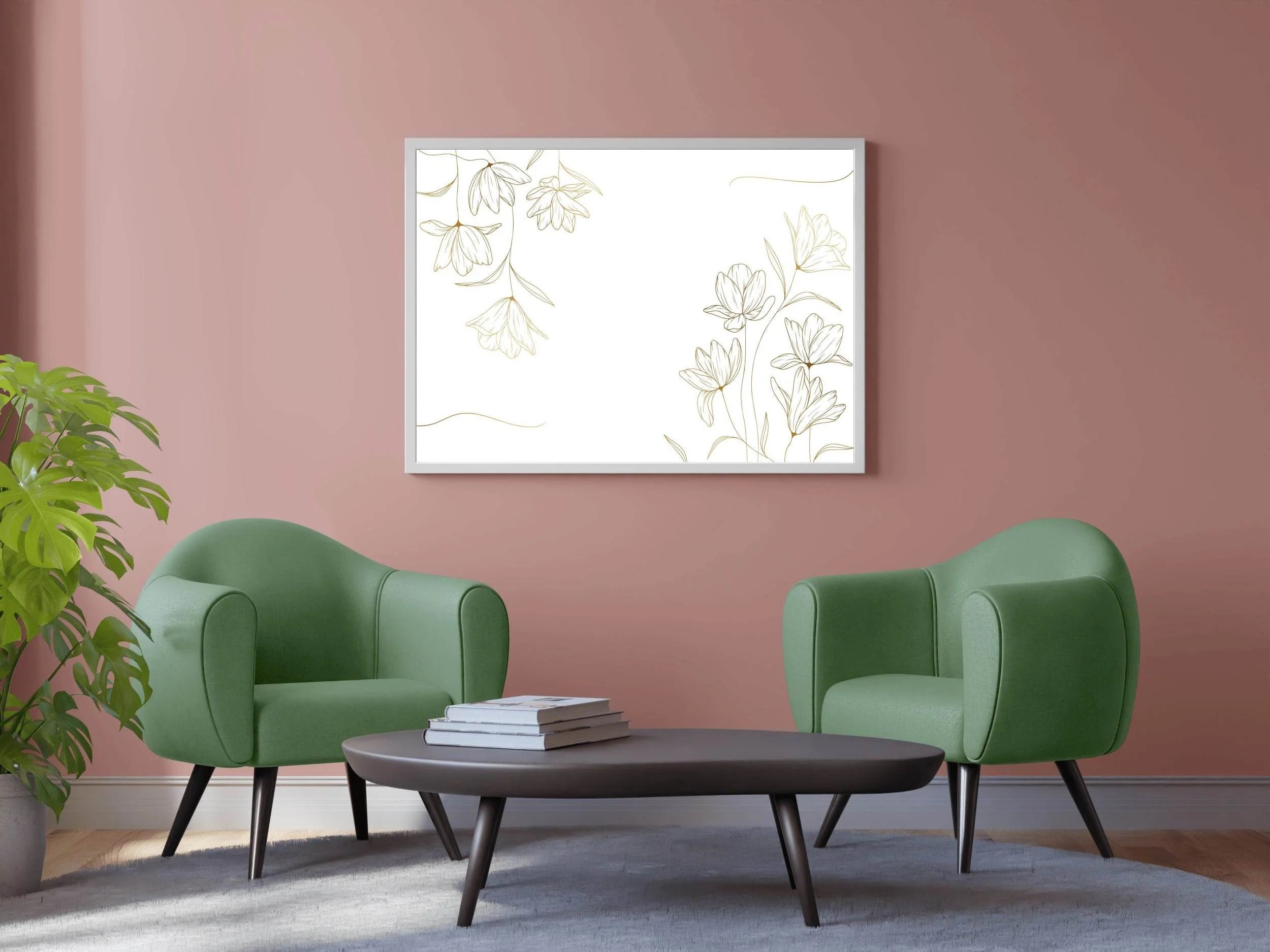 Hand Drawn Flowers Wall Art - beink online art store