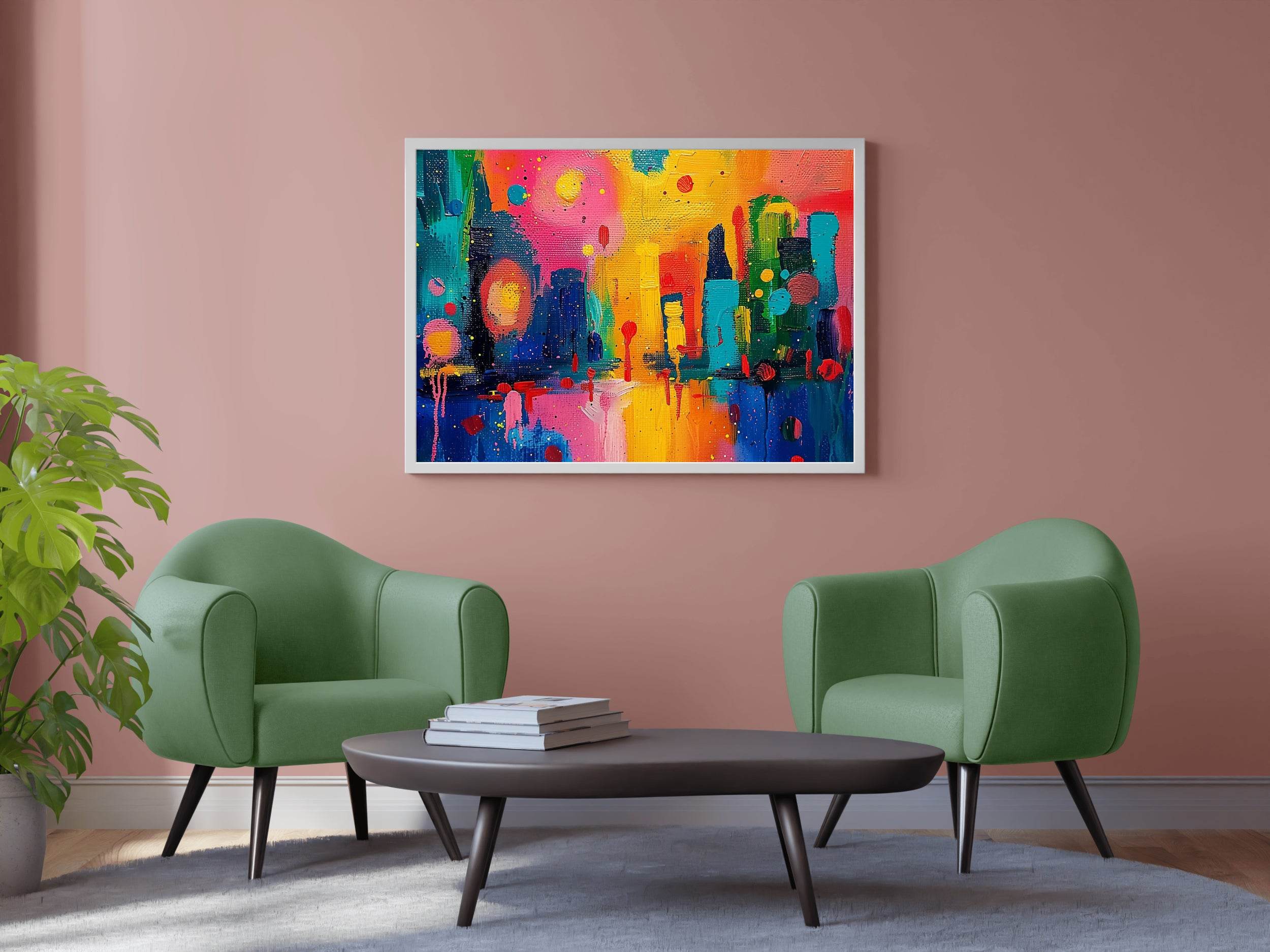 Vibrant Abstract Colorful Strokes Acrylic Painting - beink online art store