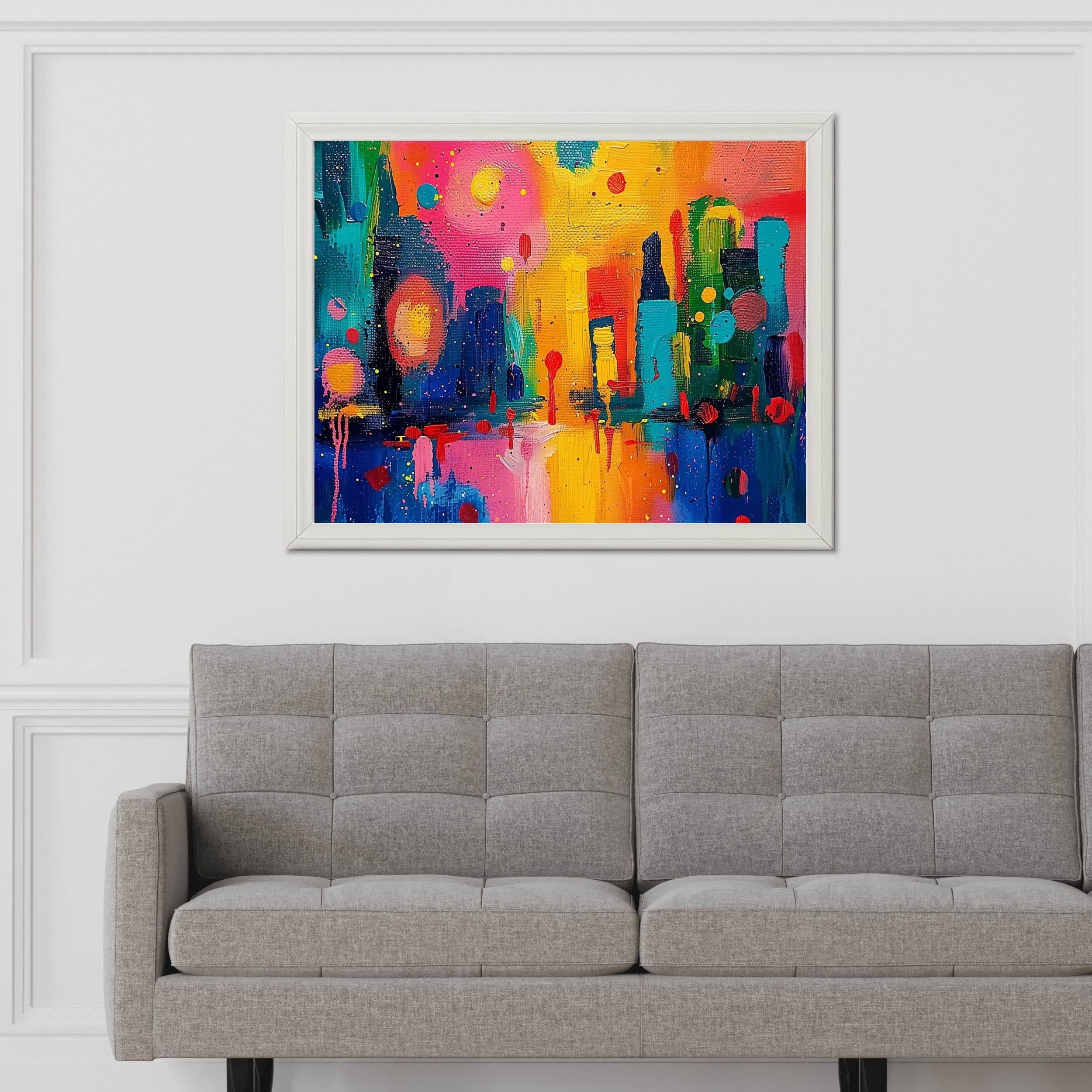 Vibrant Abstract Colorful Strokes Acrylic Painting - beink online art store