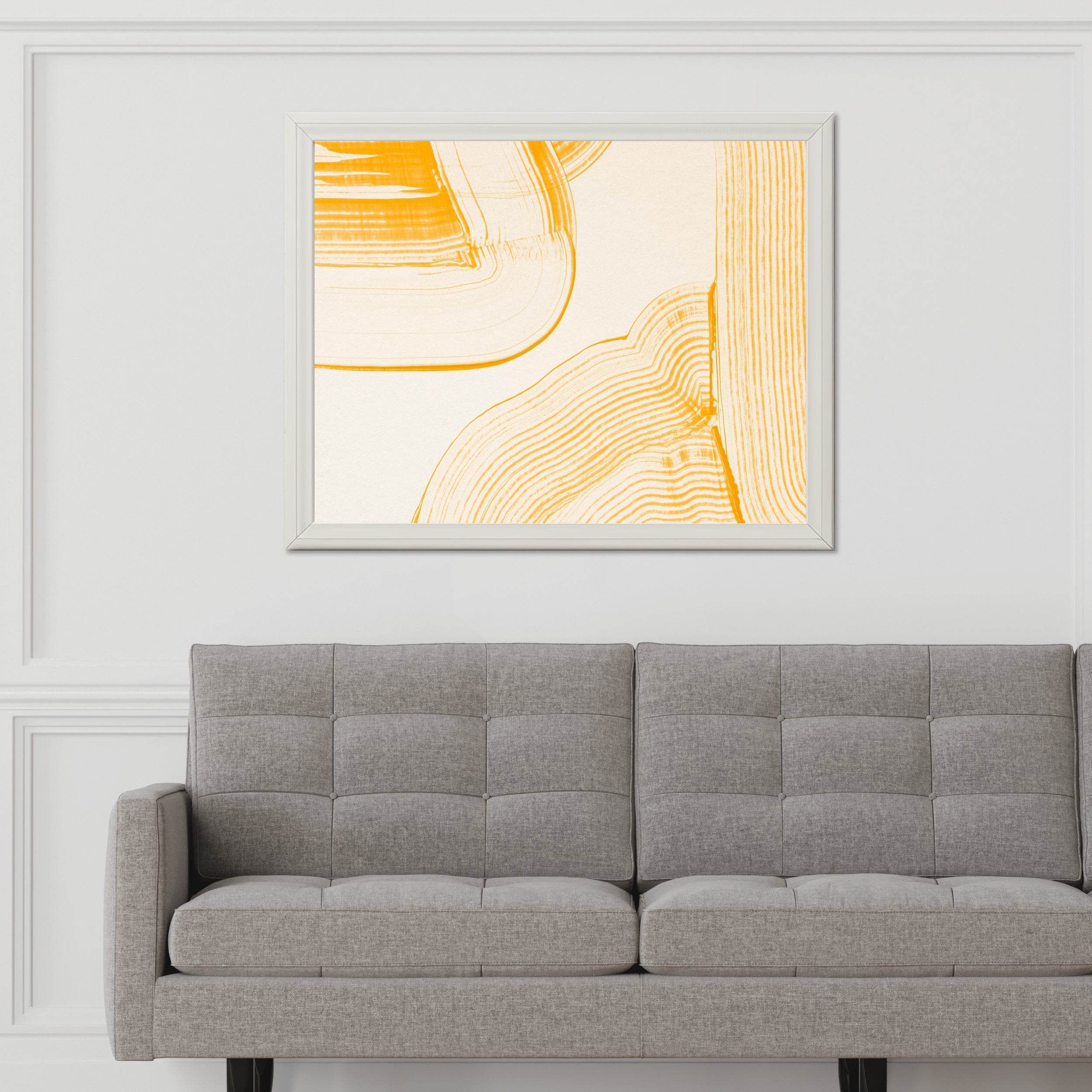 Yellow Brush Strokes Abstract Wall Art - beink online art store