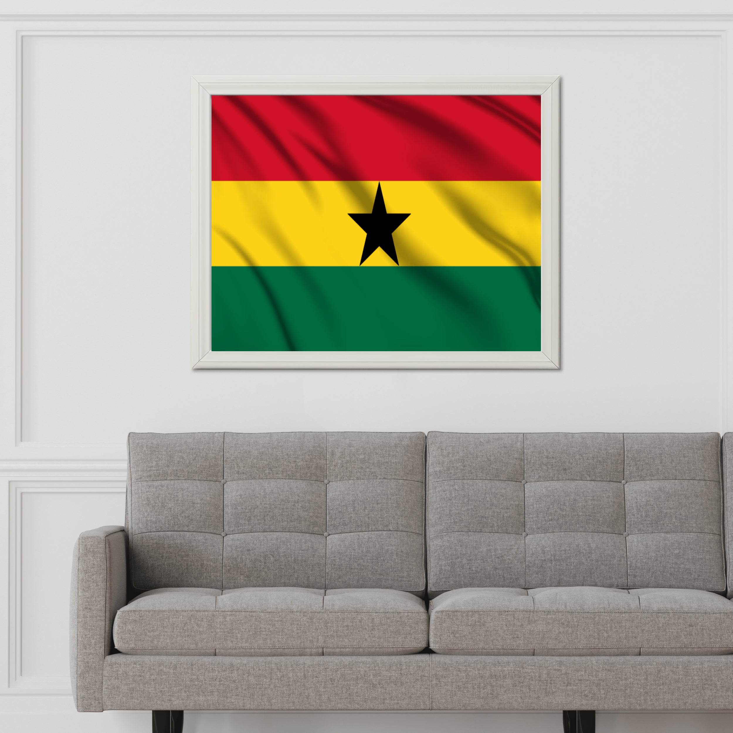 Ghana National Flag Wall Art - beink online art store