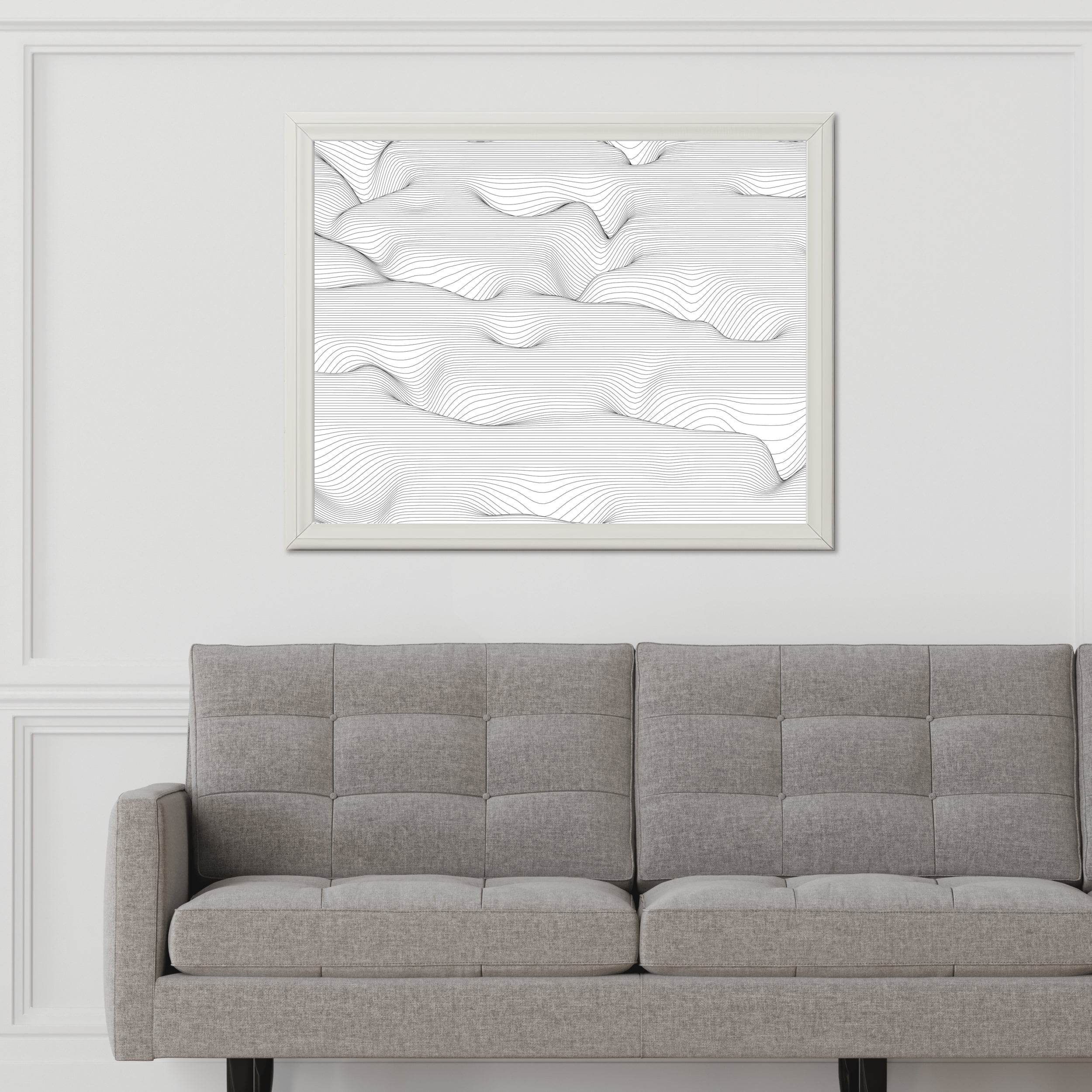 Hair Line Wave Abstract Wall Art - beink online art store