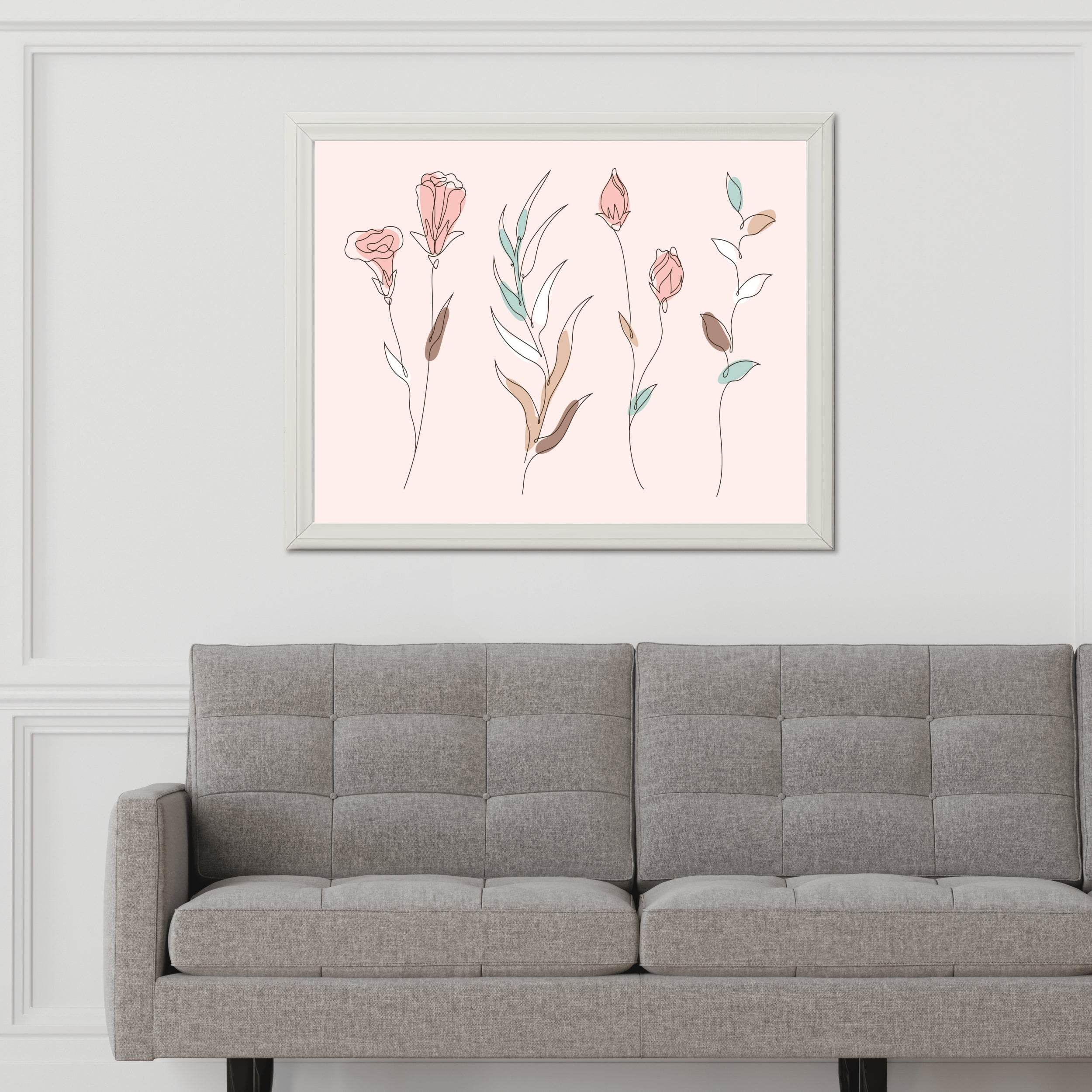 Red Field Flowers Wall Art - beink online art store