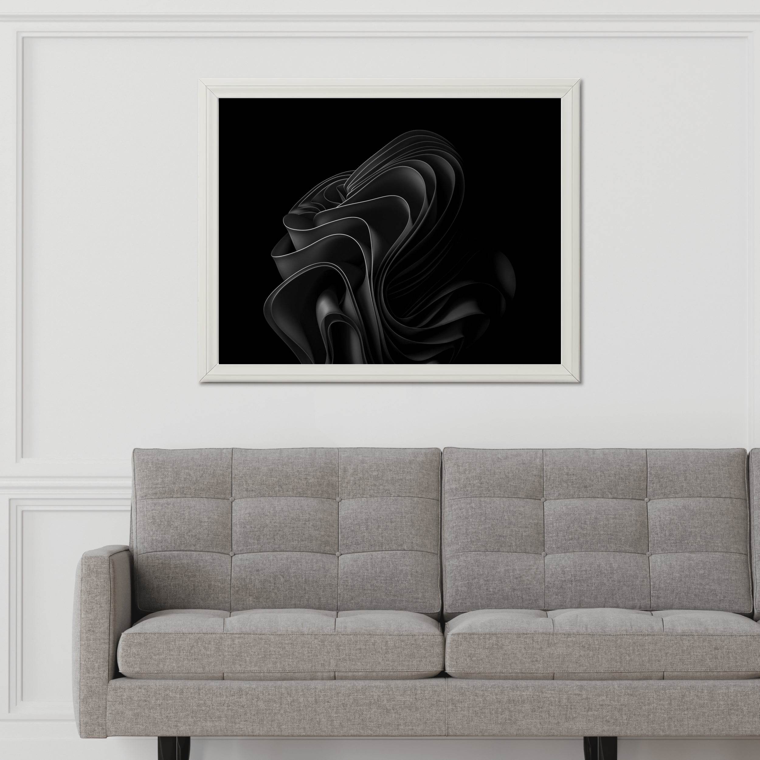 Black Lotus Black & White Wall Art - beink online art store