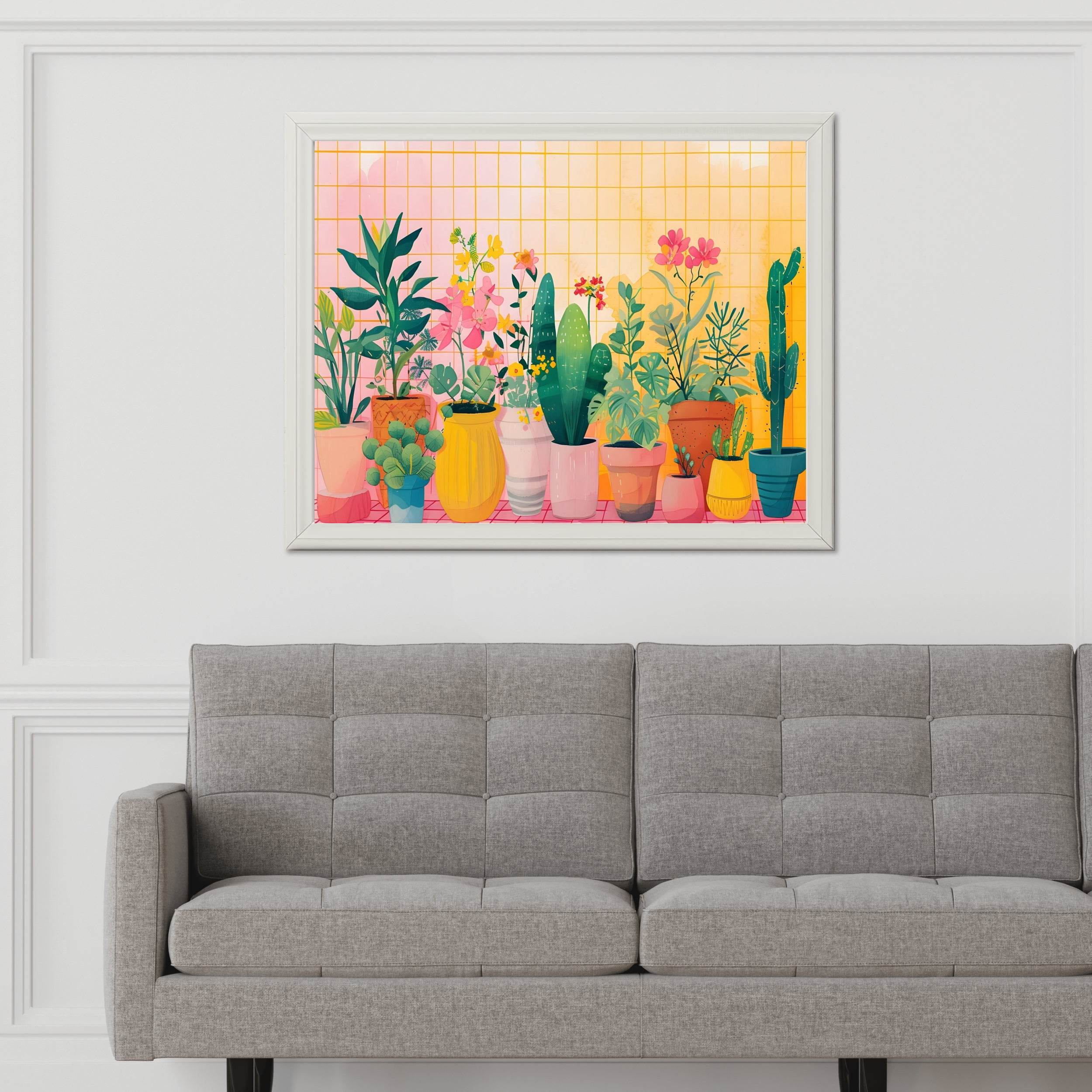 Colorful Abstract of Potted Plants - beink online art store