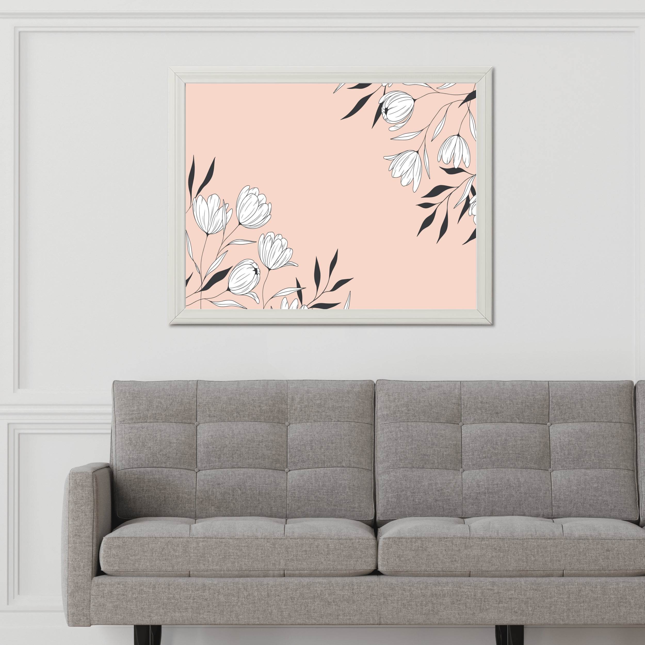 White Pearl Leaves Flower Wall Art - beink online art store