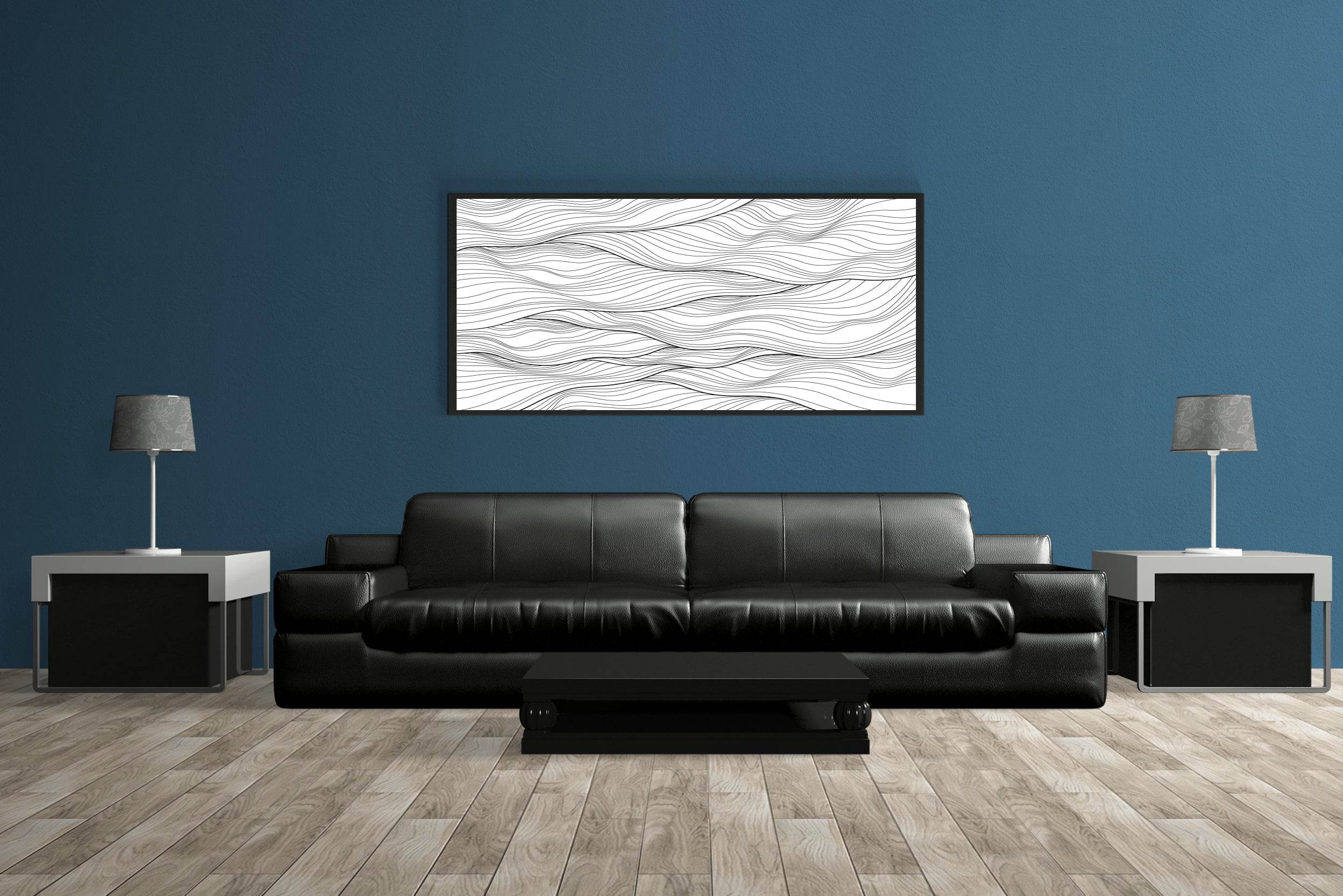 Black Thread Waves Abstract Wall Art - beink online art store