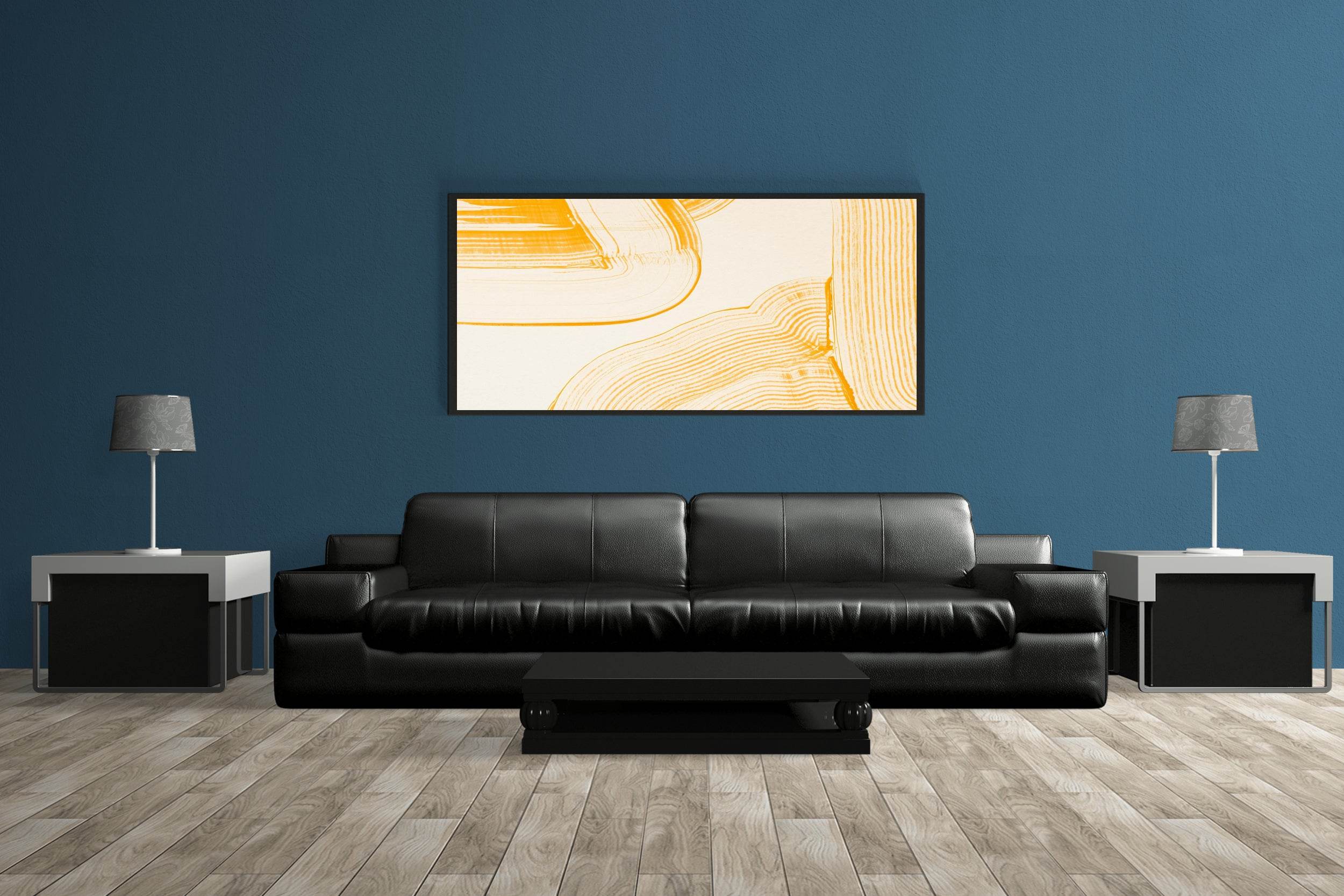 Yellow Brush Strokes Abstract Wall Art - beink online art store