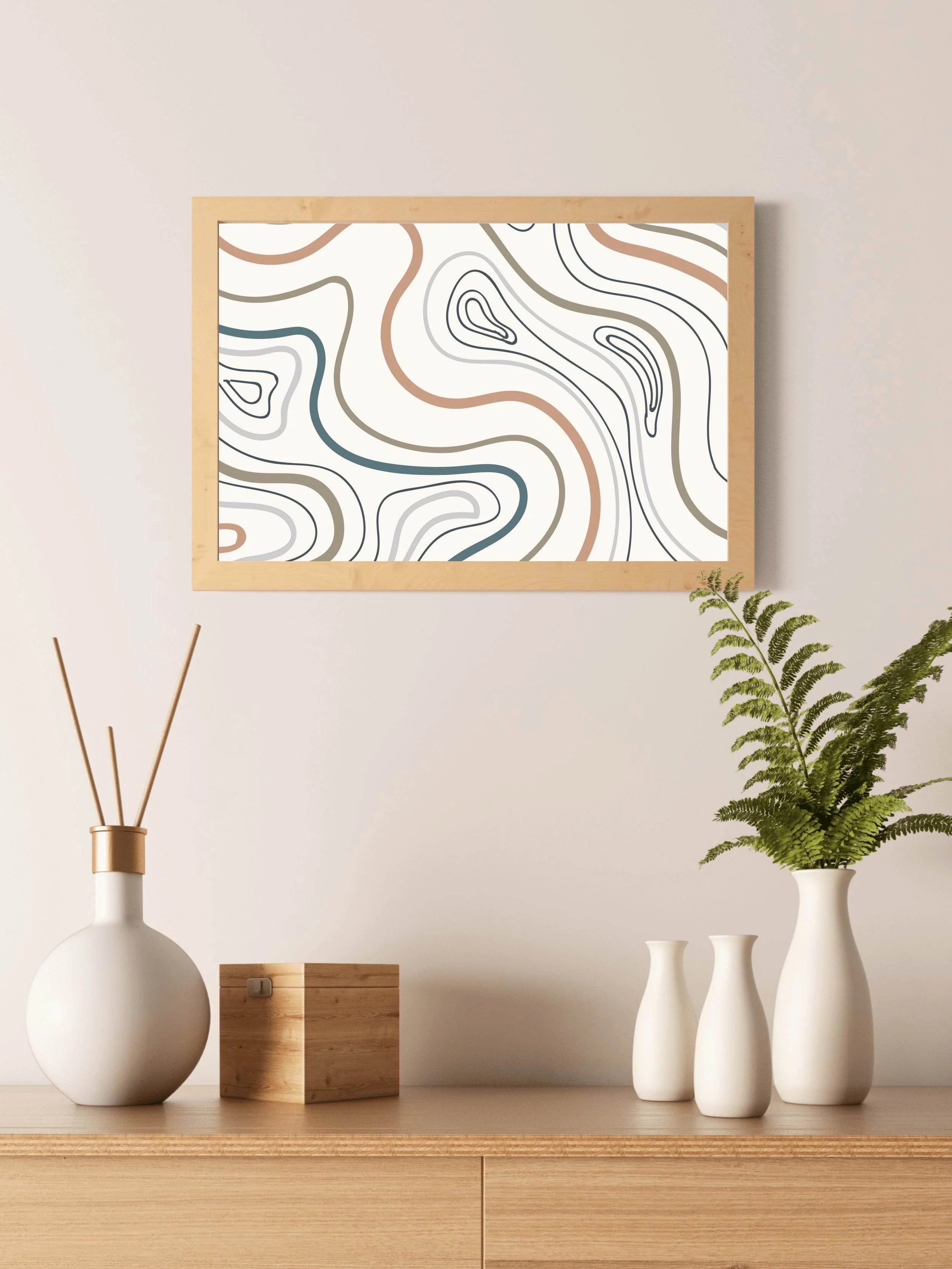 Wavy Lines attern Wall Art - beink online art store