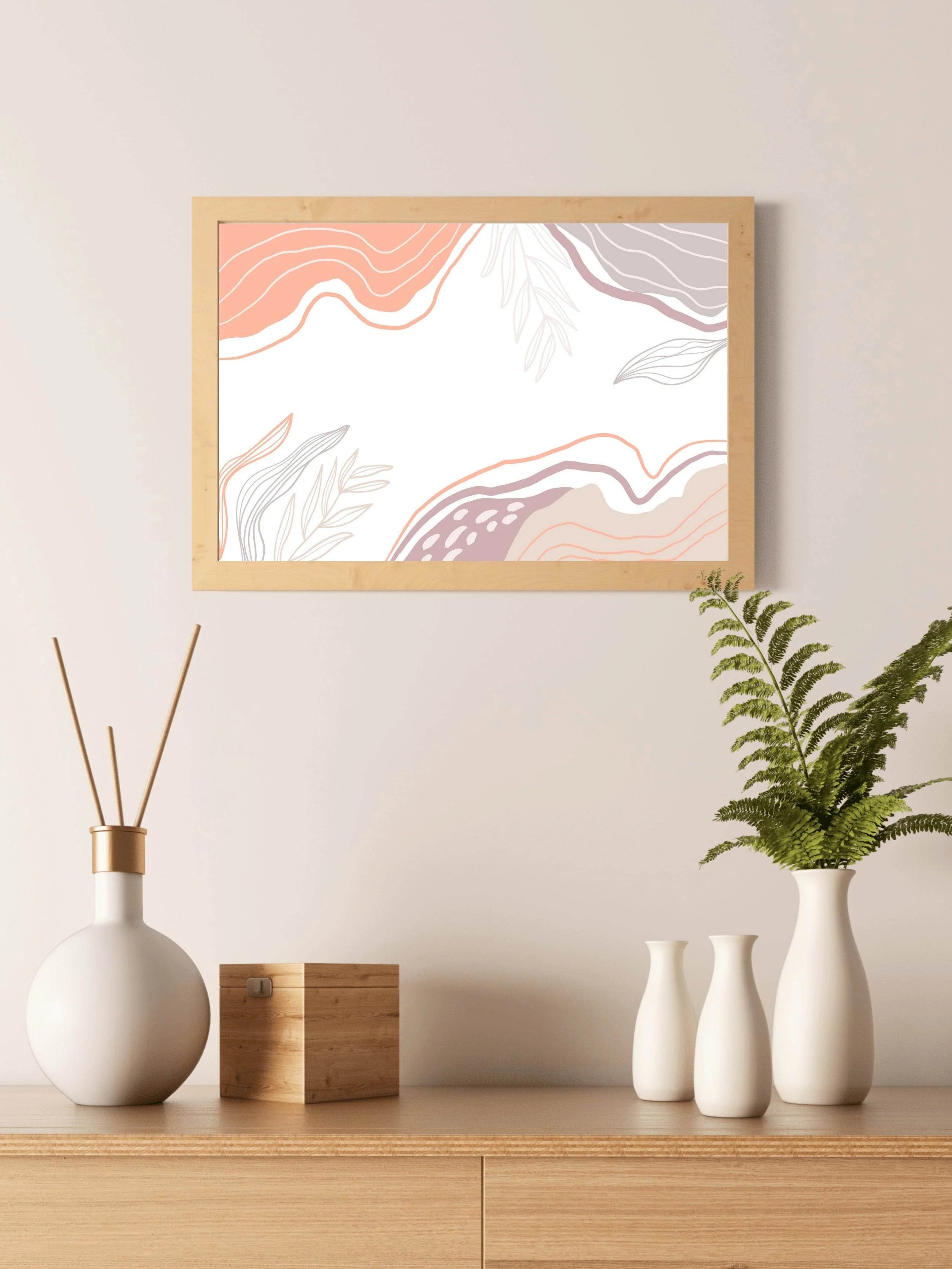 Colored Needle Flowers Wall Art - beink online art store