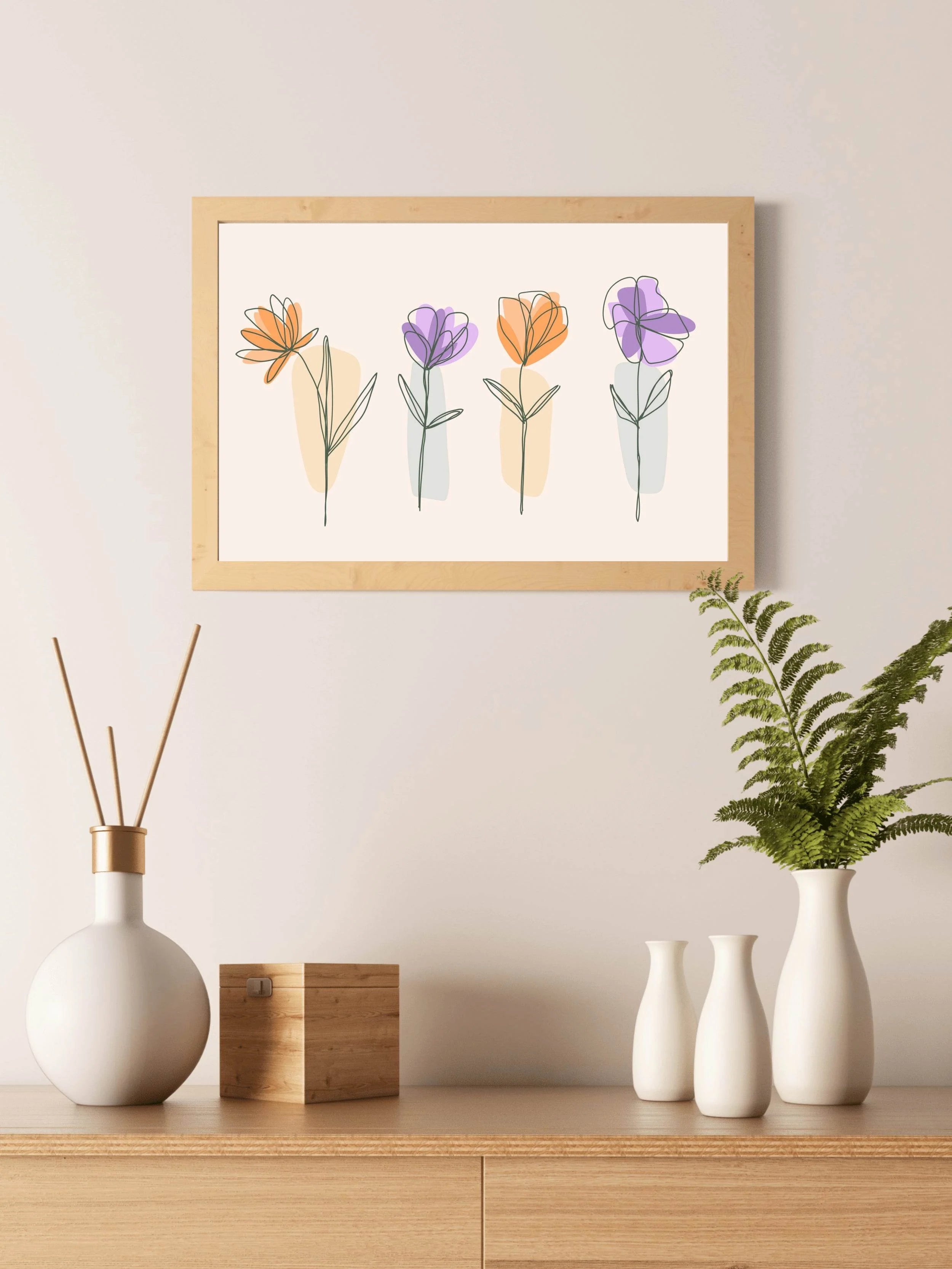 Branches of Colorful Roses Wall Art - beink online art store