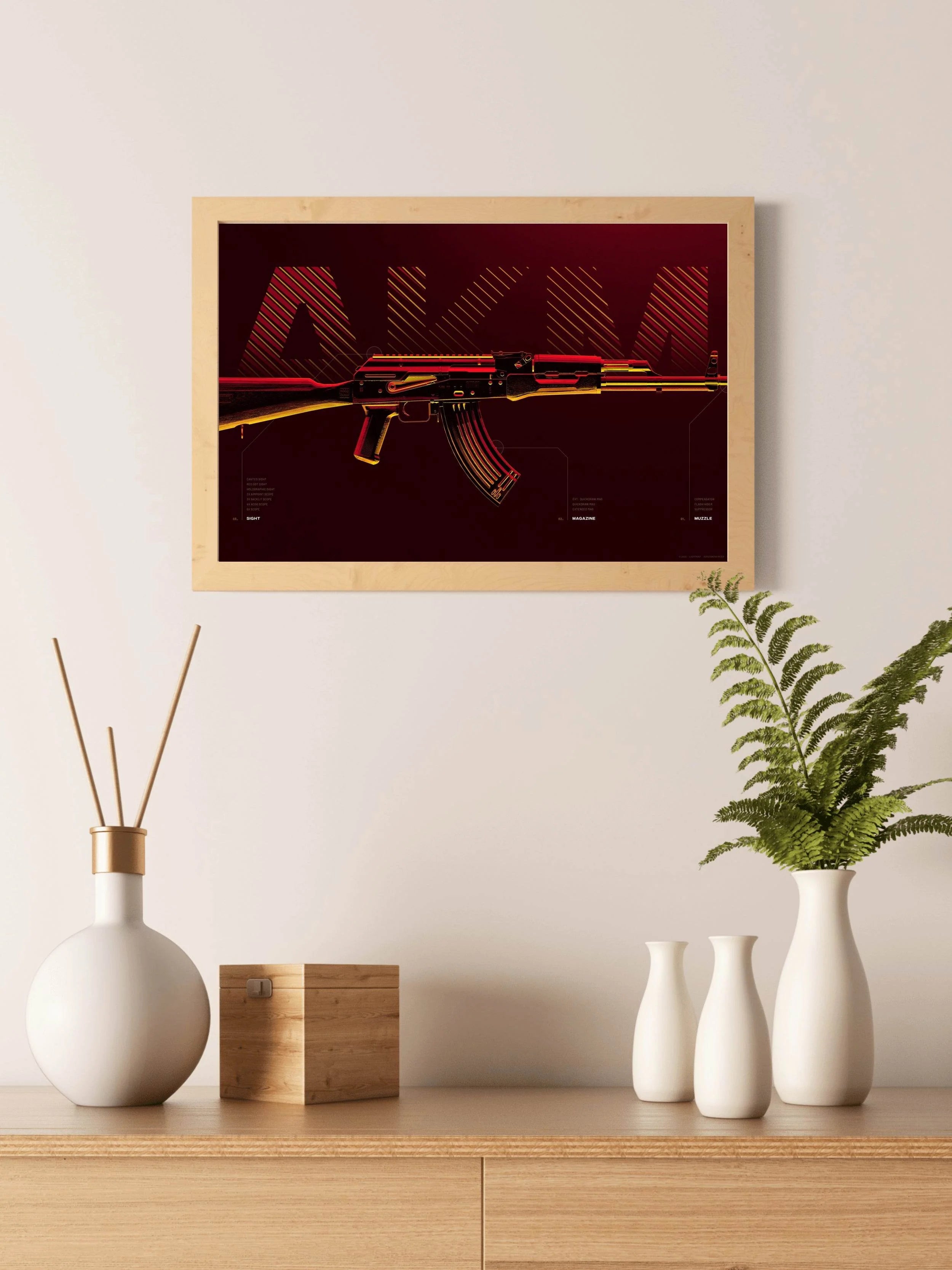 AKM custom Assault Rifle Gaming Wall Art - beink online art store