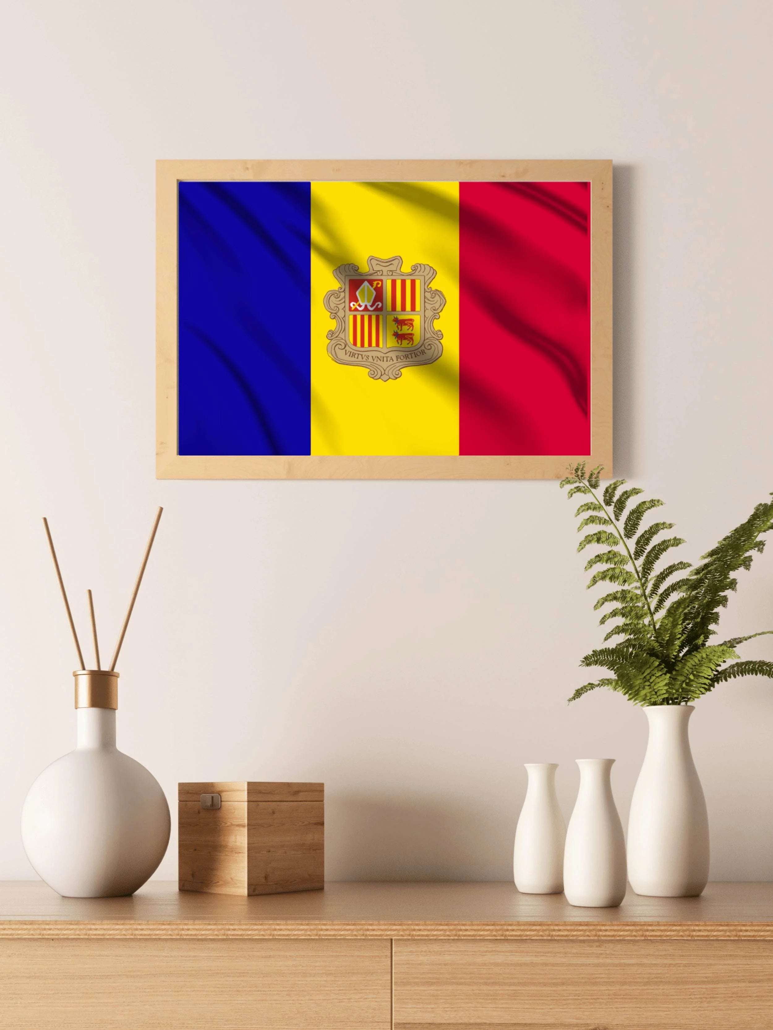 Andorra National Flag Wall Art - beink online art store