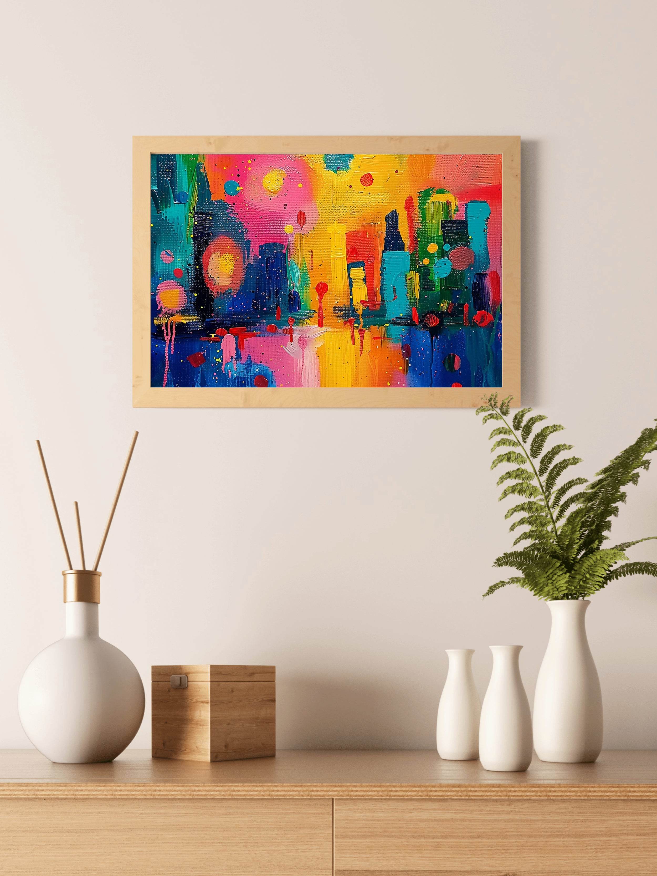 Vibrant Abstract Colorful Strokes Acrylic Painting - beink online art store