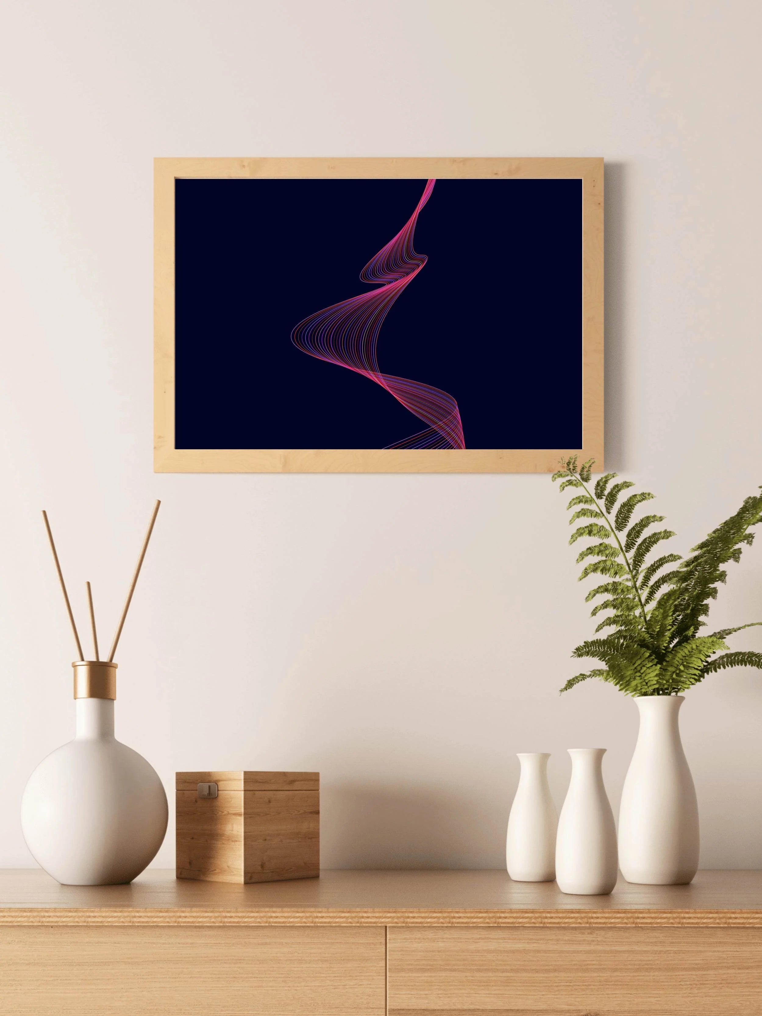 Technology Line Wave Abstract Wall Art - beink online art store