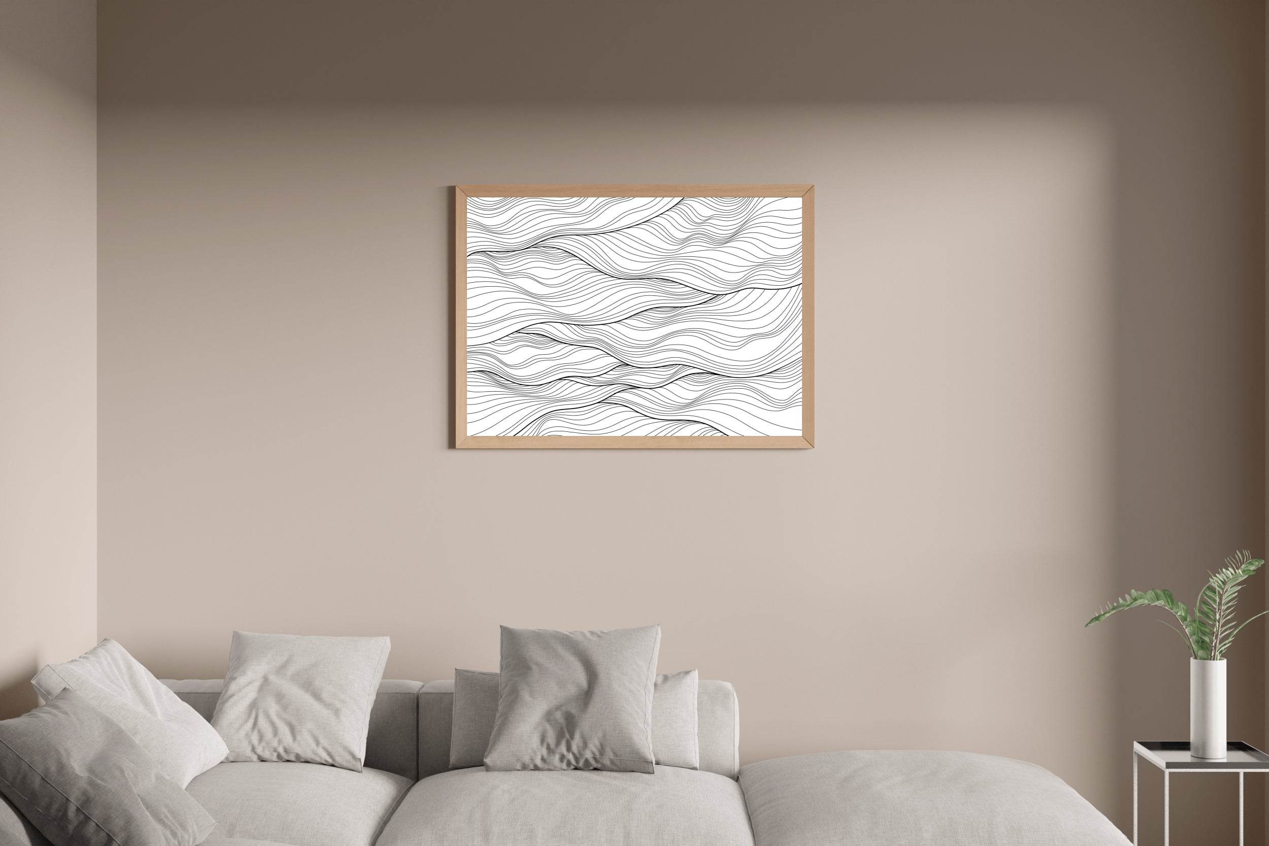 Black Thread Waves Abstract Wall Art - beink online art store