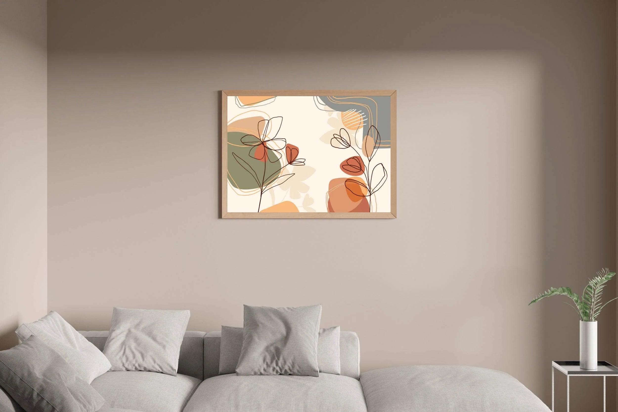 Handdrawn Flowers Abstract Wall Art - beink online art store