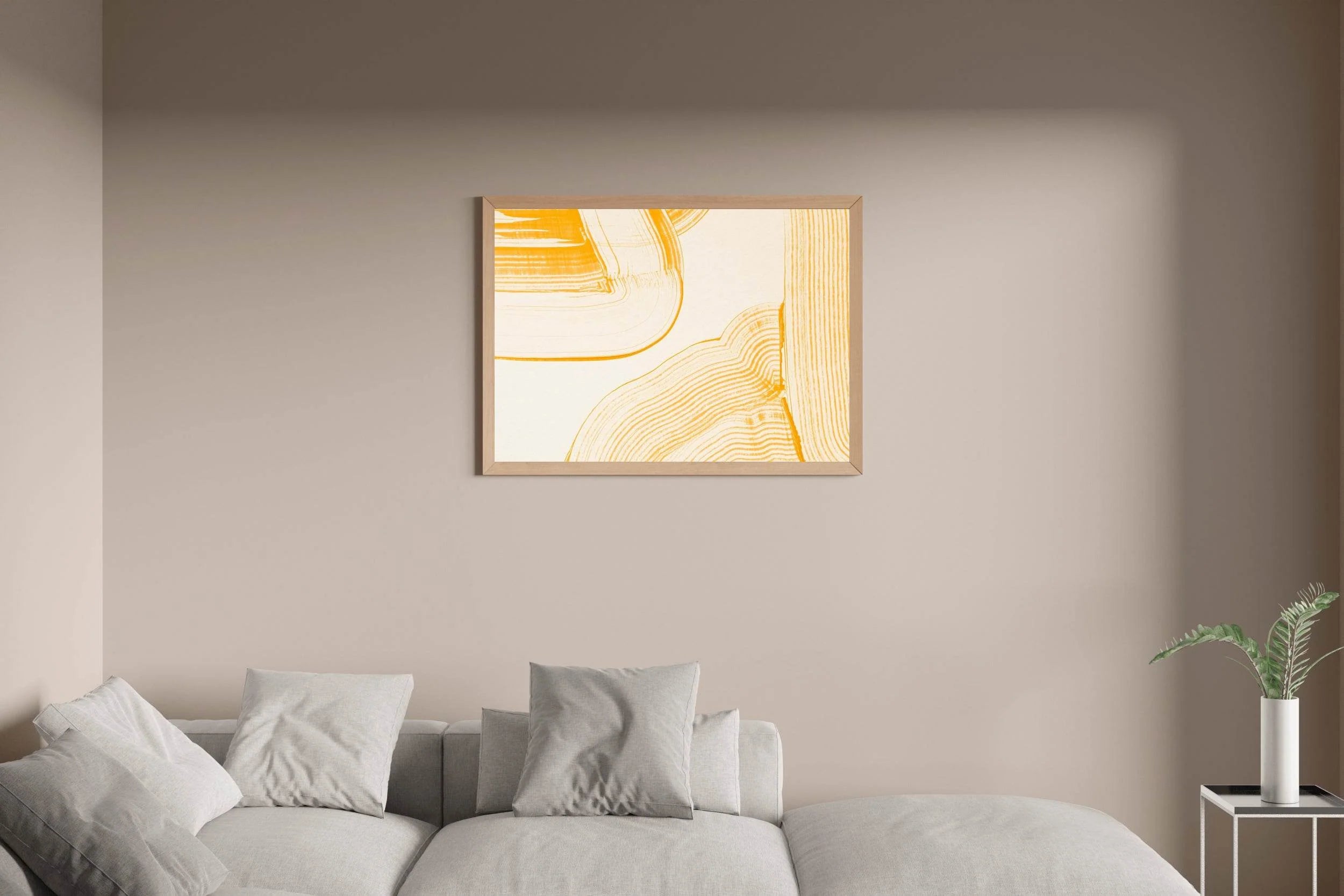 Yellow Brush Strokes Abstract Wall Art - beink online art store