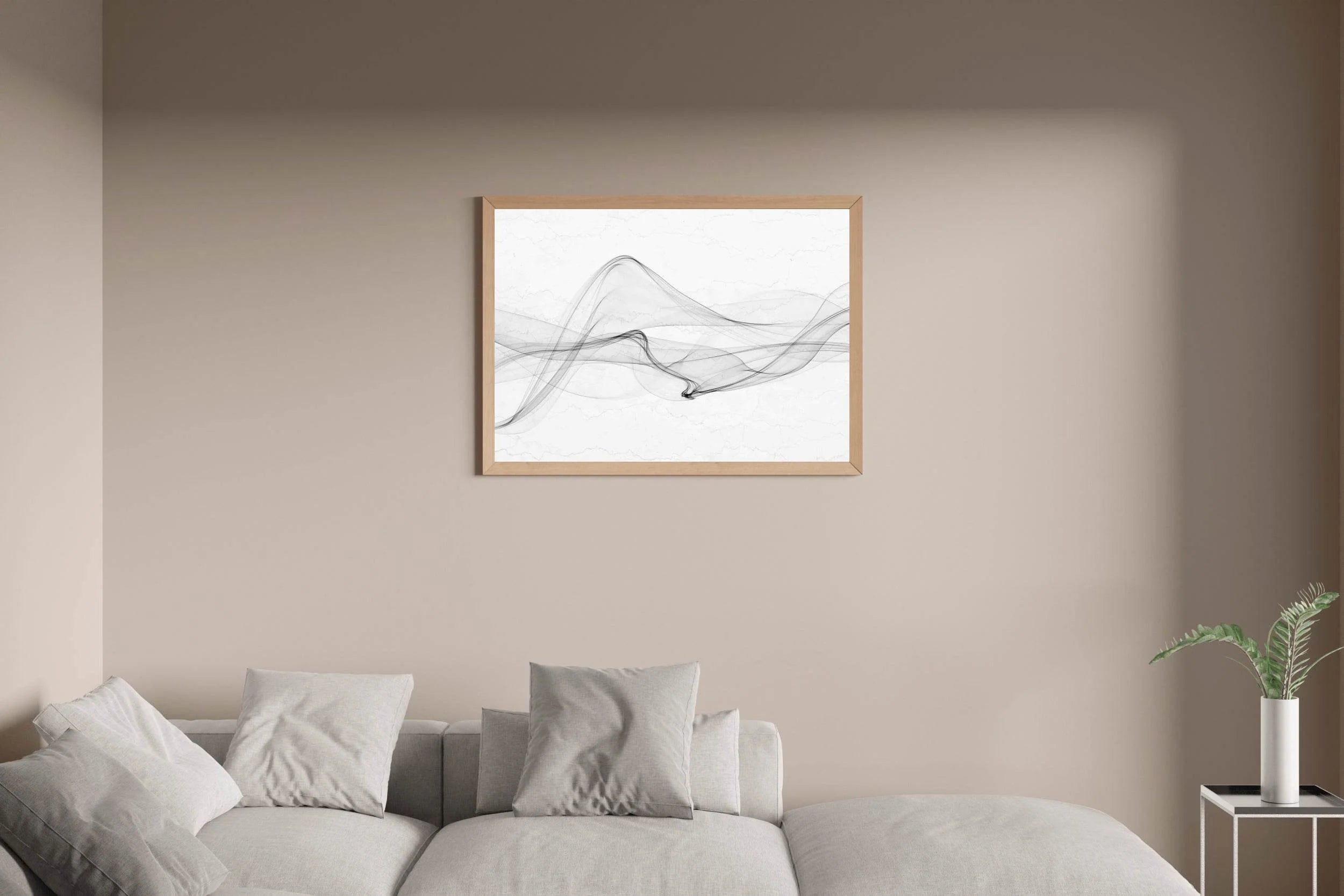 Wavy Black Net With White Background Abstrat Wall Art - beink online art store