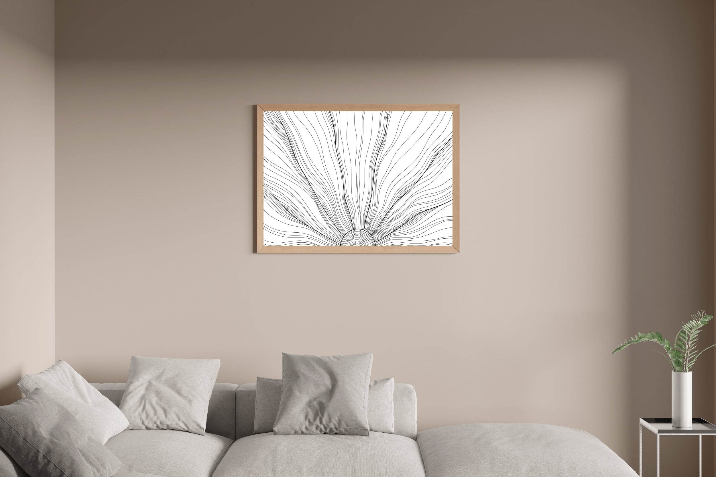 Mushroom Black and White Abstract Wall Art - beink online art store