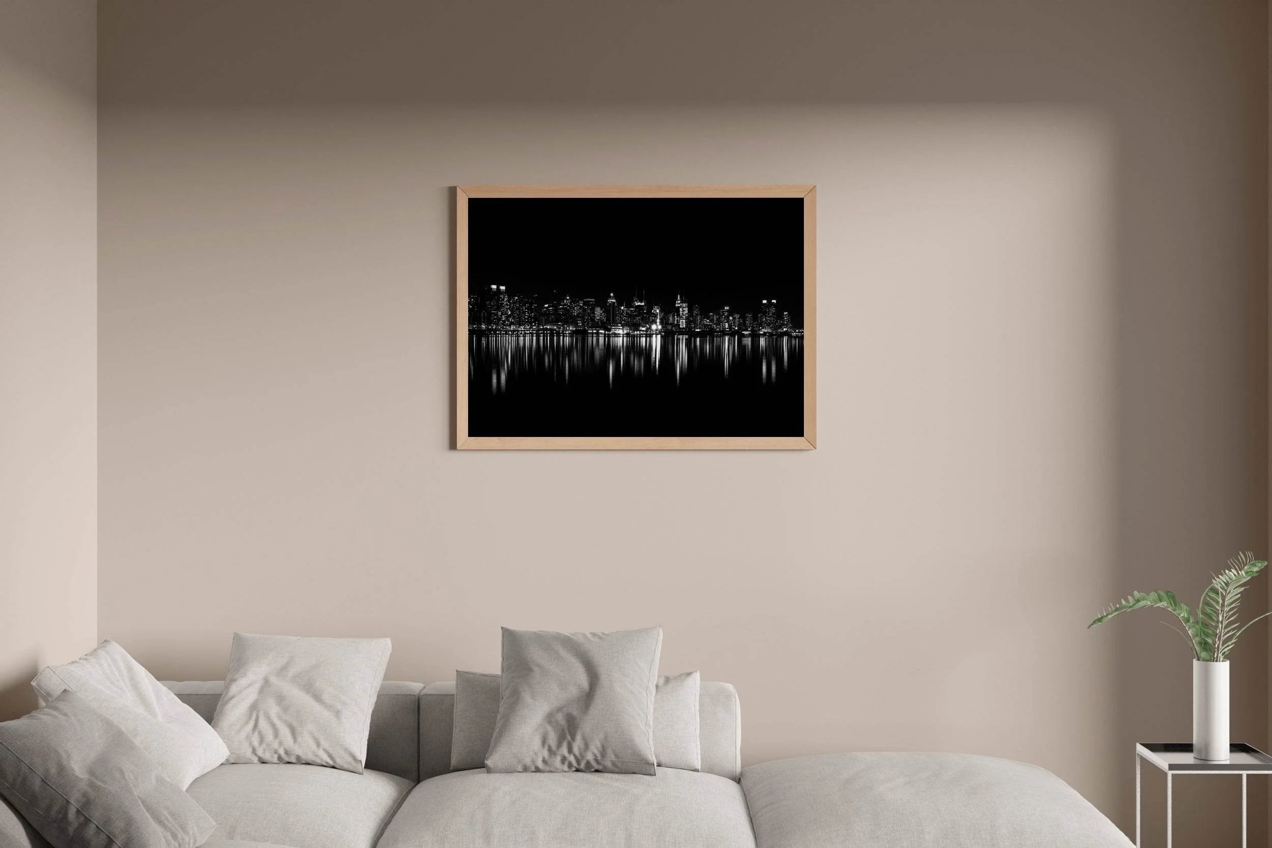 New York City Night View Black & White Wall Art - beink online art store