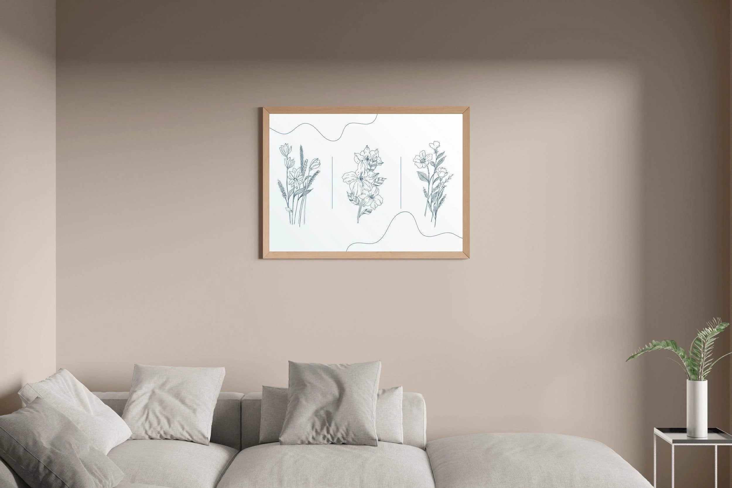 Hand Drawn Flowers Wall Art - beink online art store