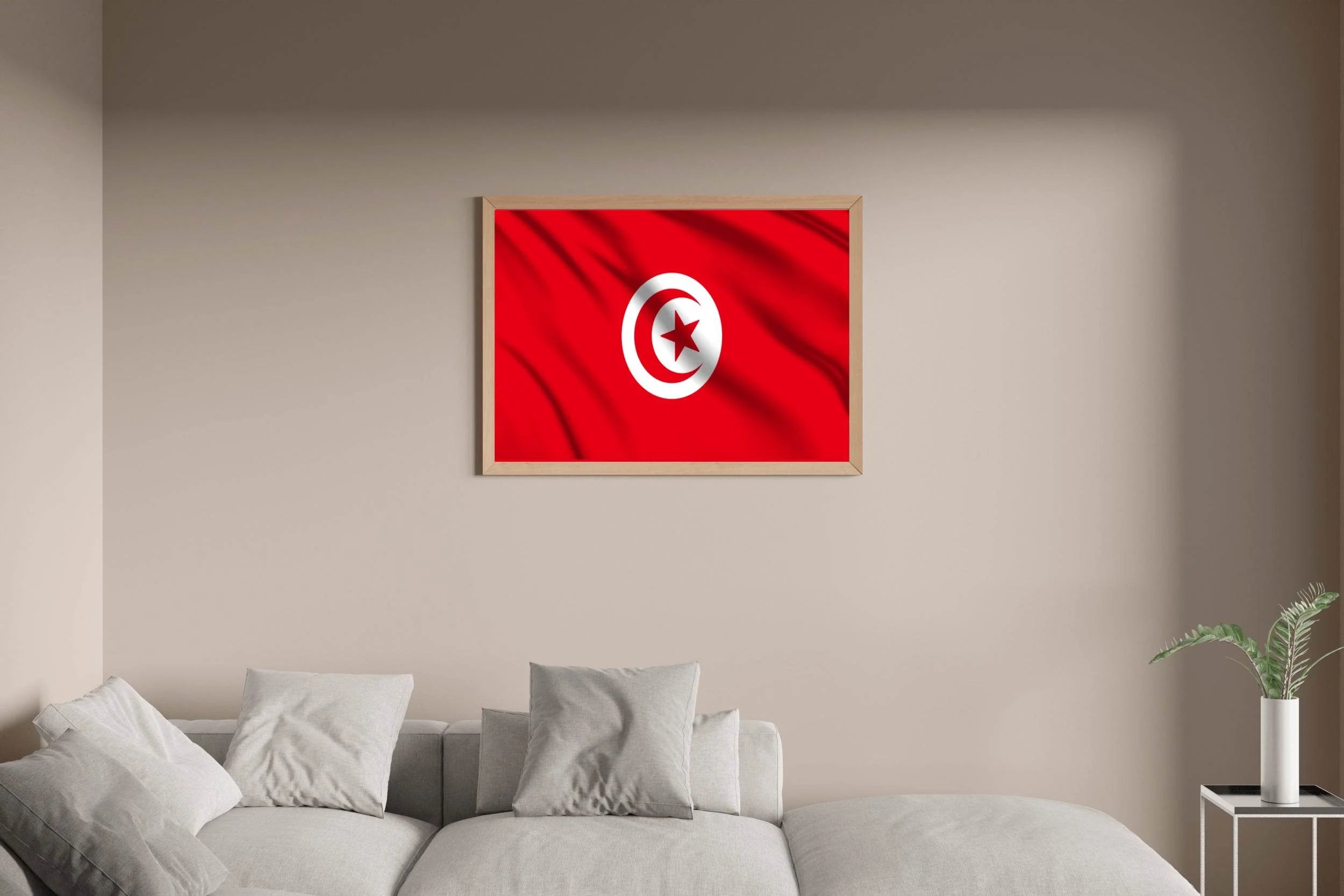 Tunisia National Flag Wall Art - beink online art store
