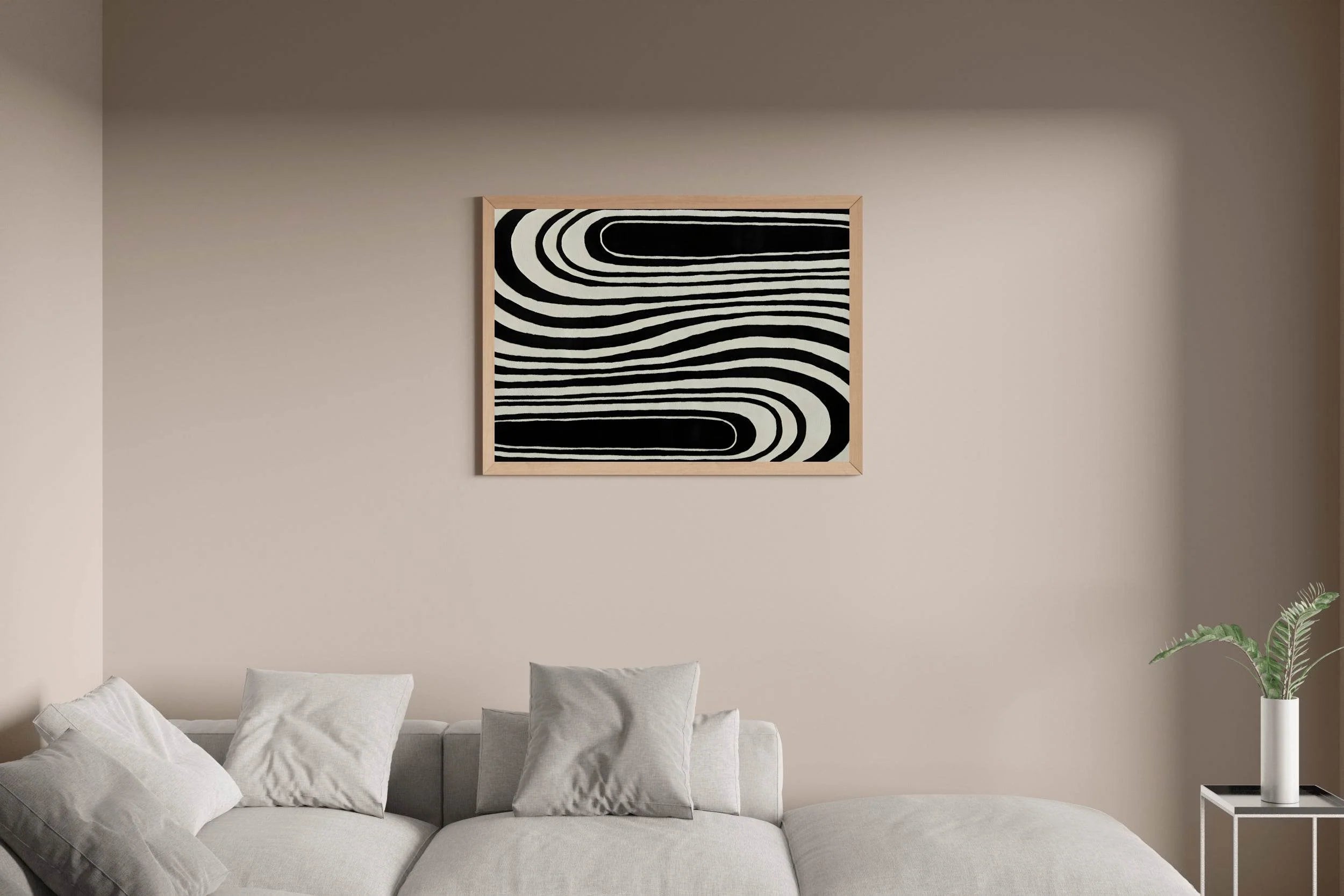 Twisted Zebra Lines Modern Wall Art - beink online art store