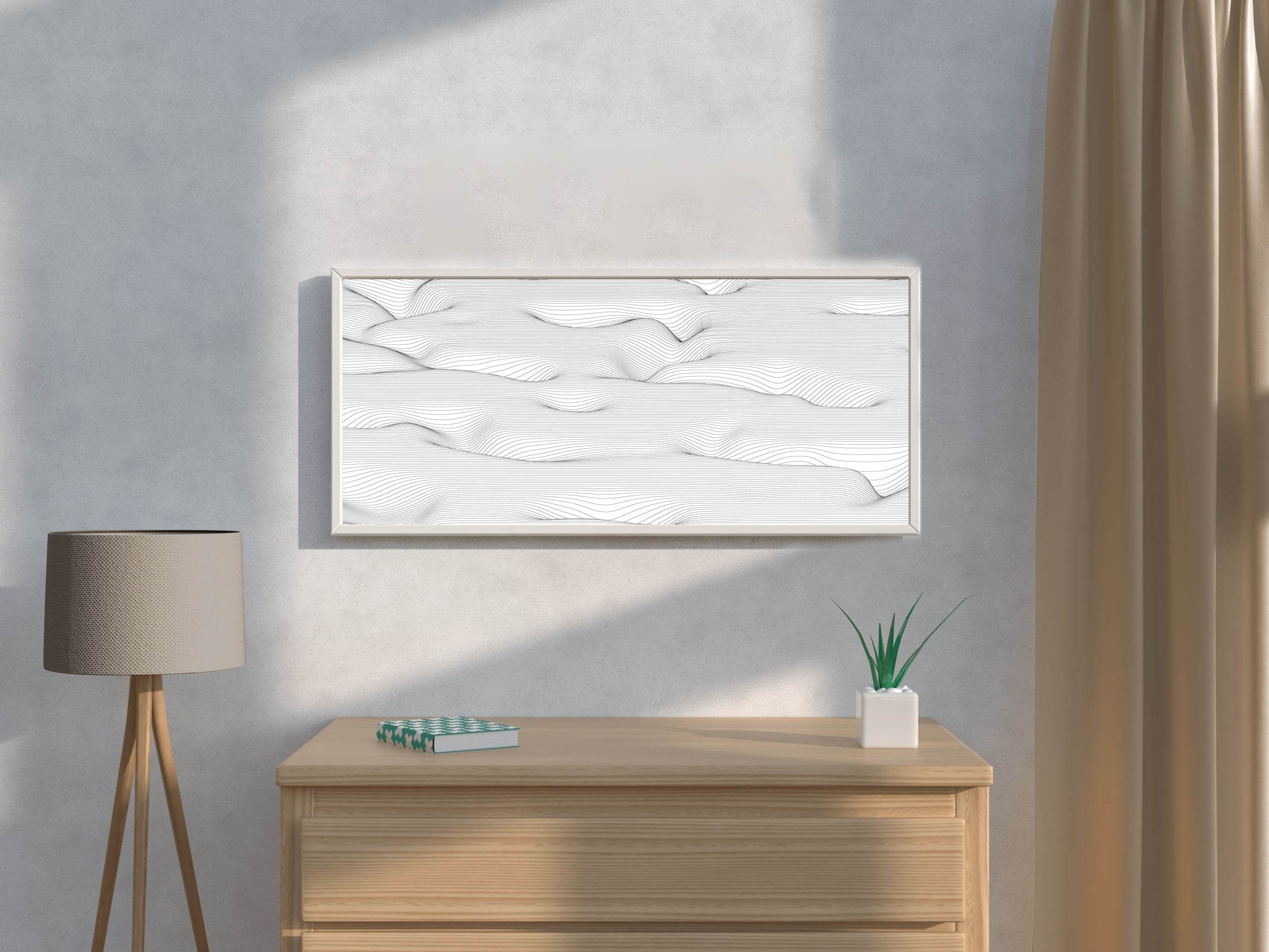 Hair Line Wave Abstract Wall Art - beink online art store