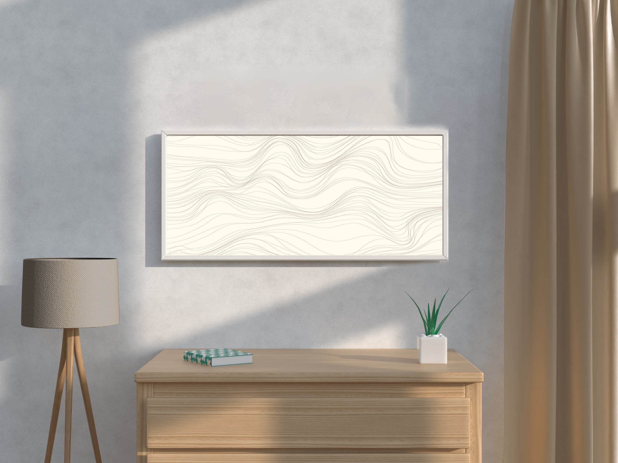 Light Background Wavy Lines Abstract Wall Art - beink online art store