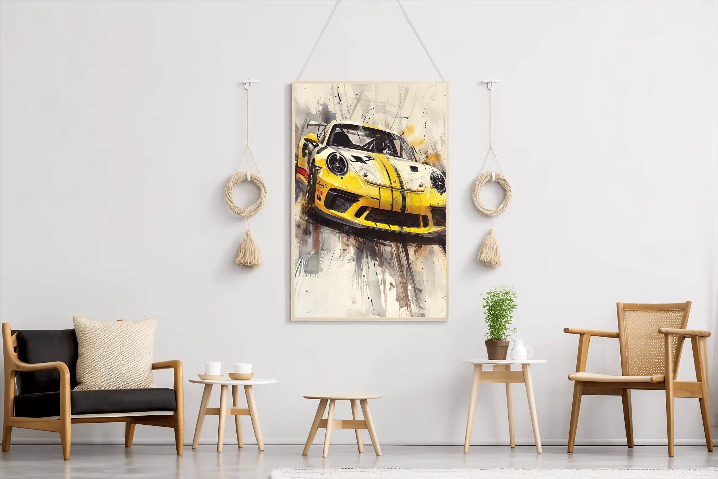 Porsche GT3 RS Naranja Wall Art - beink online art store