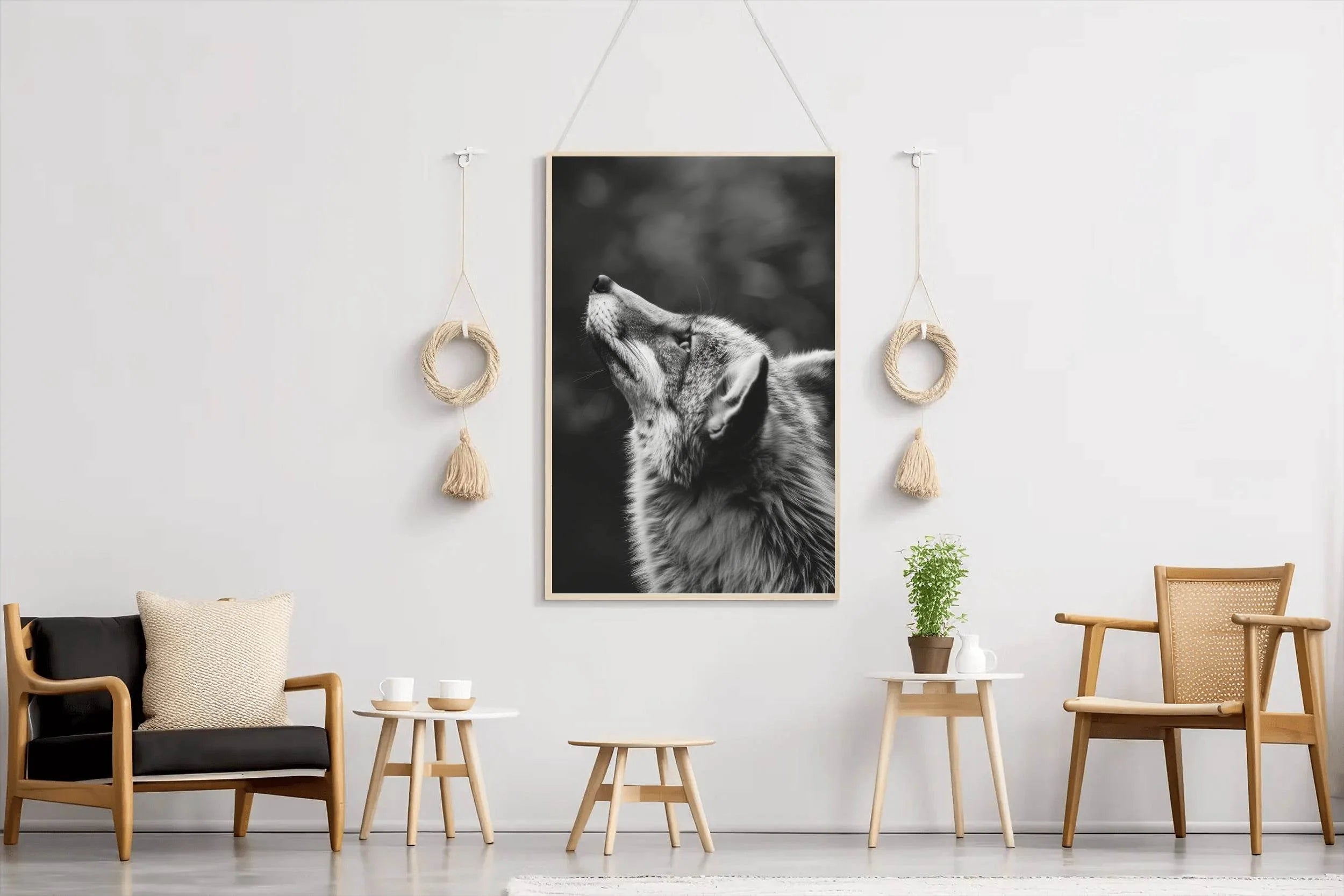 Coyote Black & White Wall Art - beink online art store