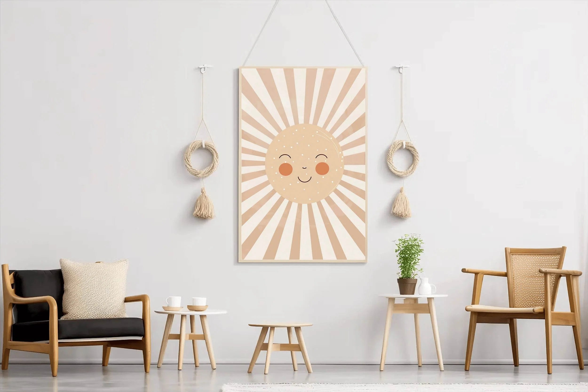 Painting of Blushed Cartoonish Sun - beink online art store