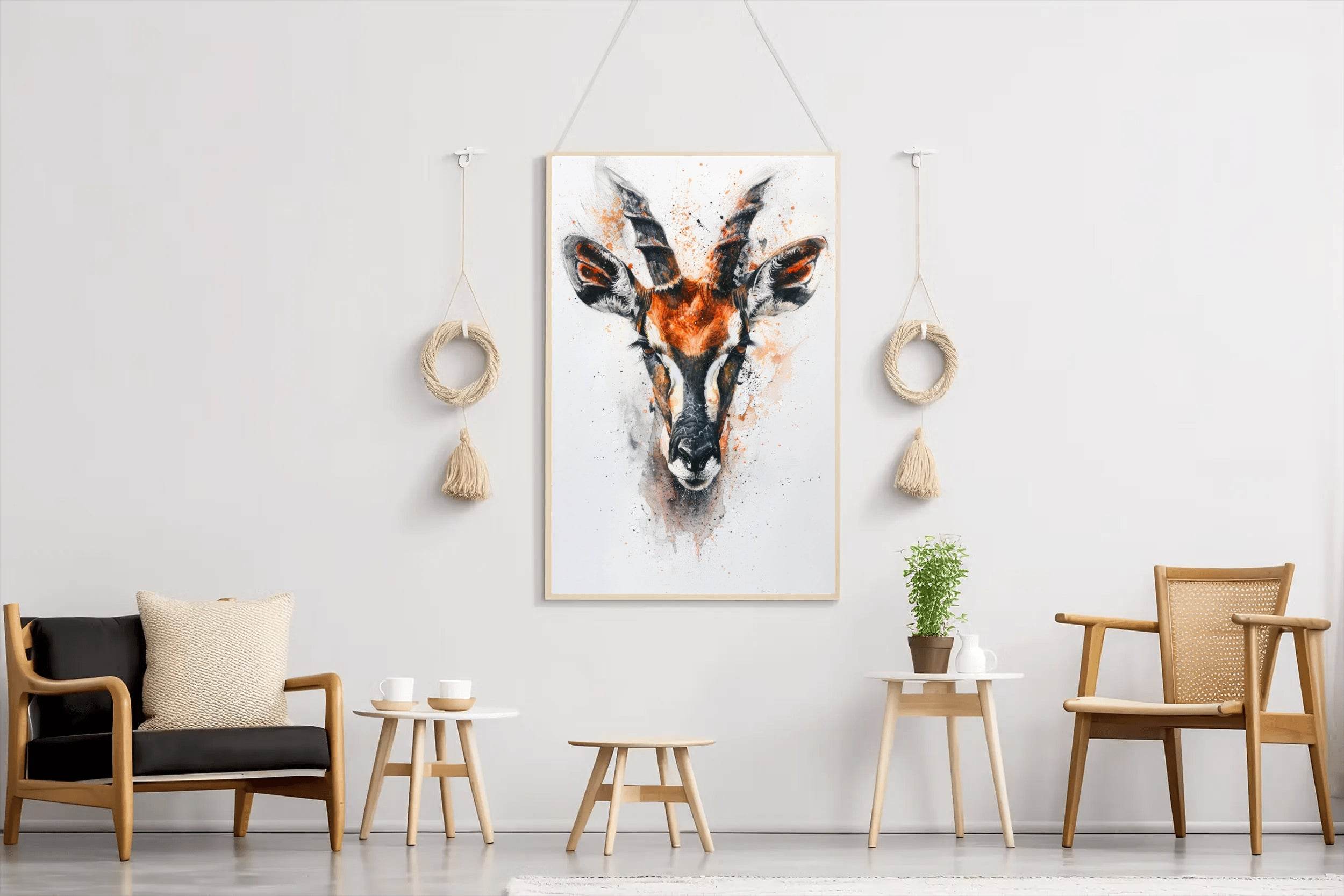 Watercolor Deer Animal Wall Art - beink online art store