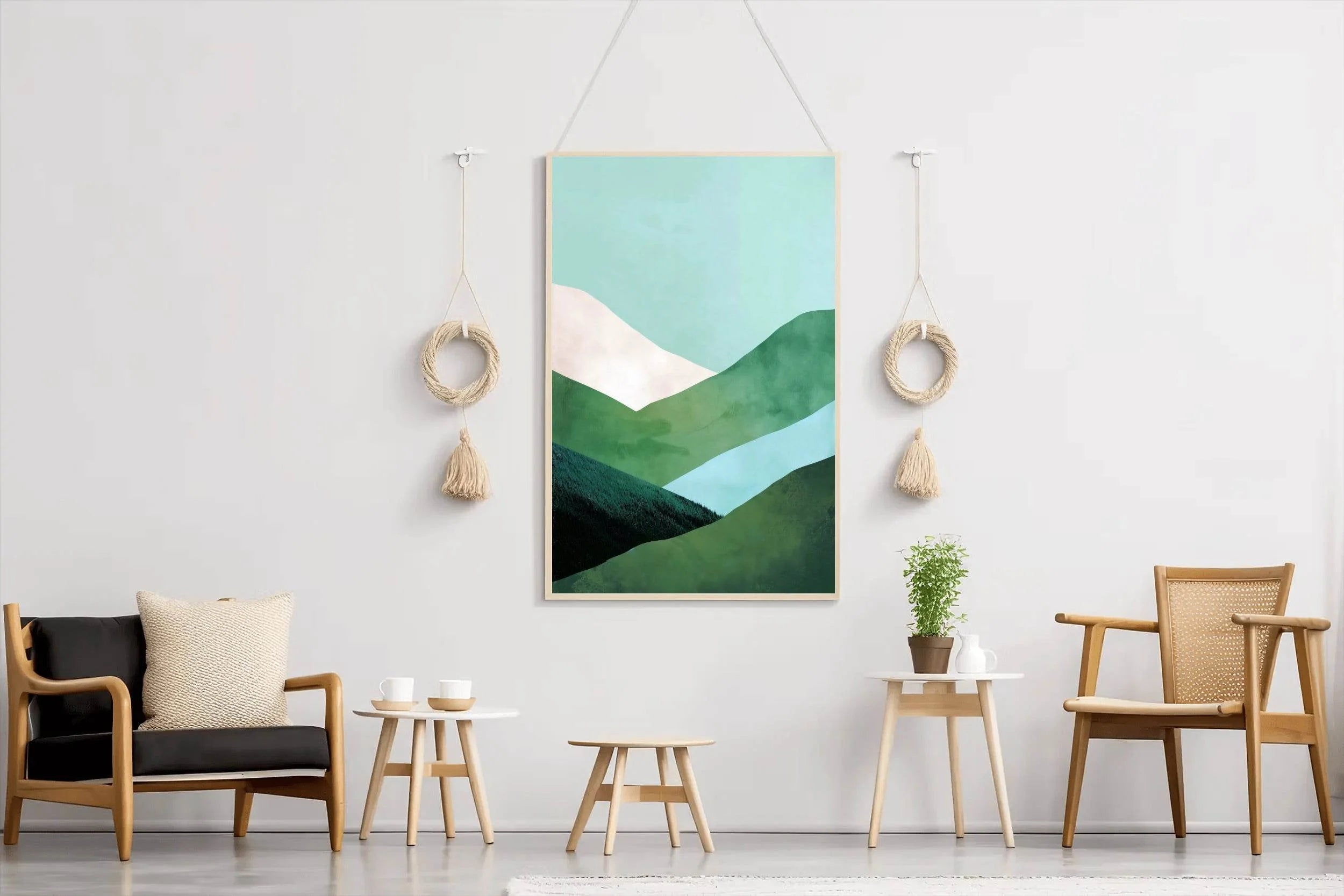 Painting Green Mountains Wall Art - beink online art store