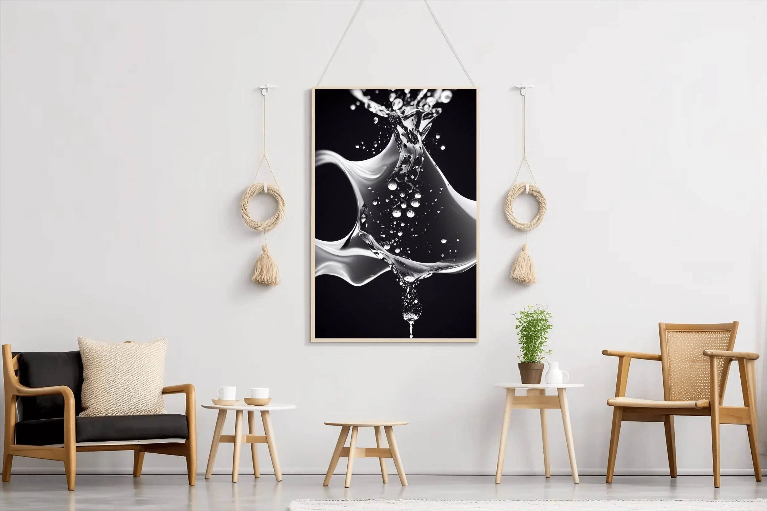 Water Splash Black & White Wall Art - beink online art store