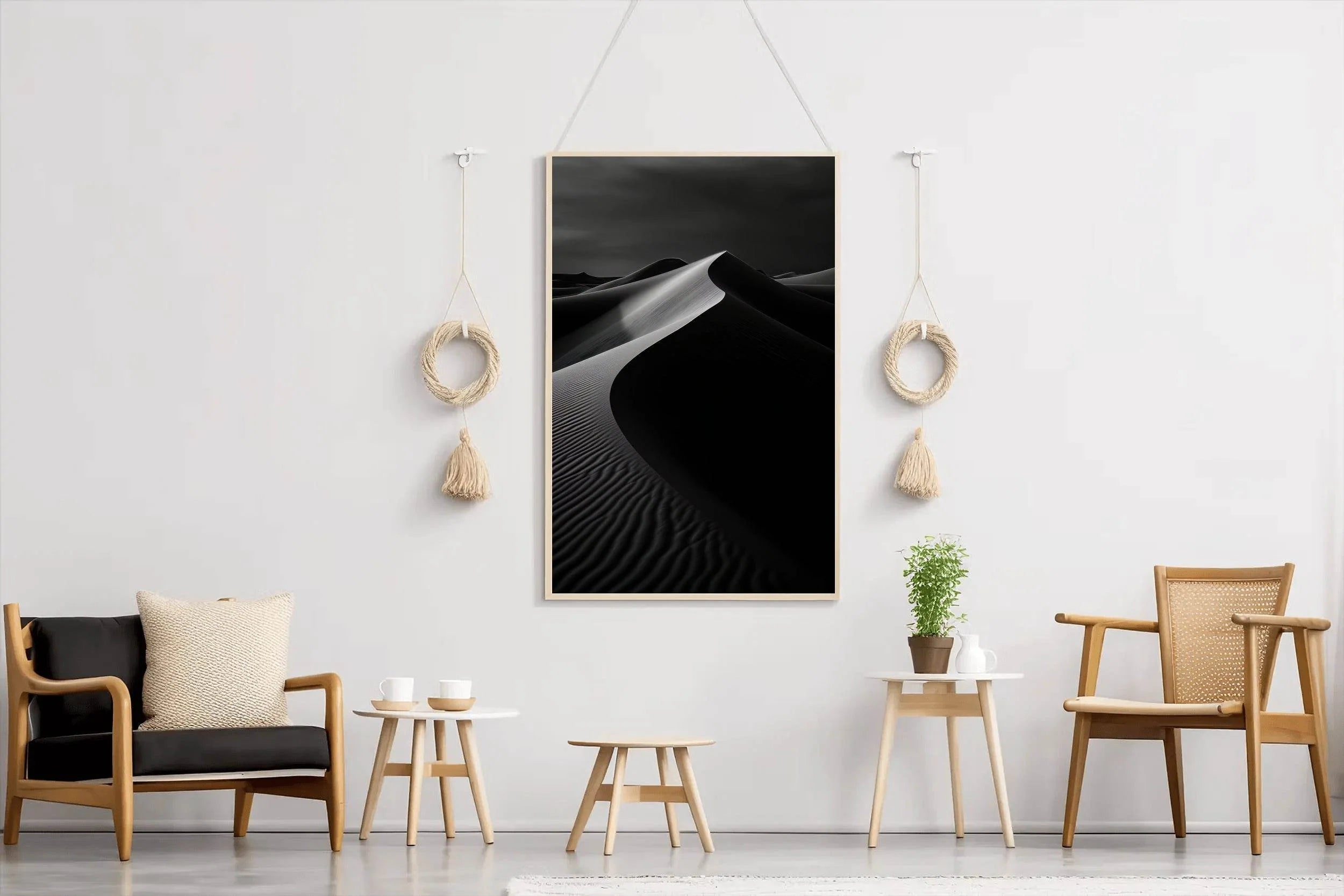 Desert Night Black & White Wall Art - beink online art store