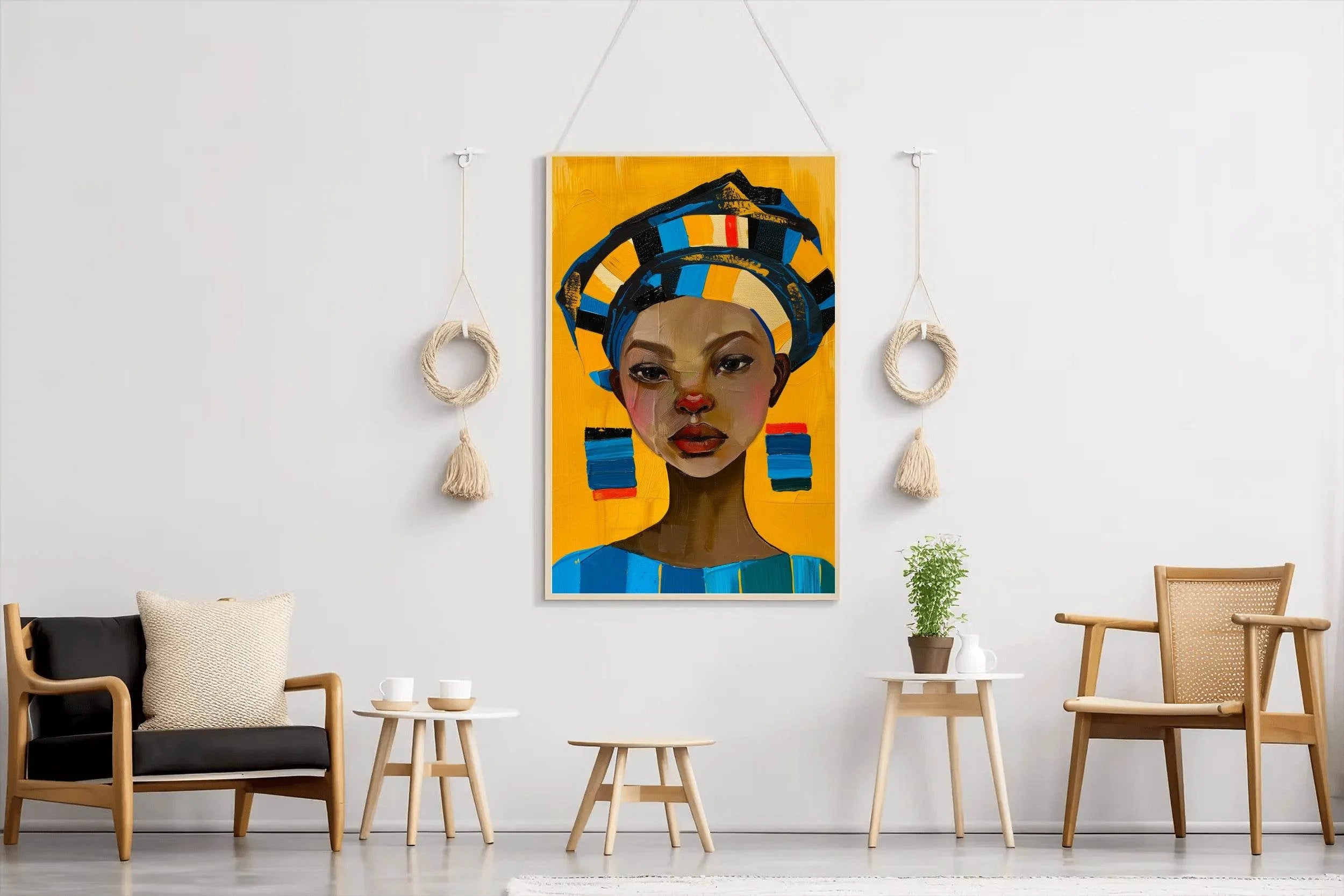 African Prints Woman Face Wall Art - beink online art store