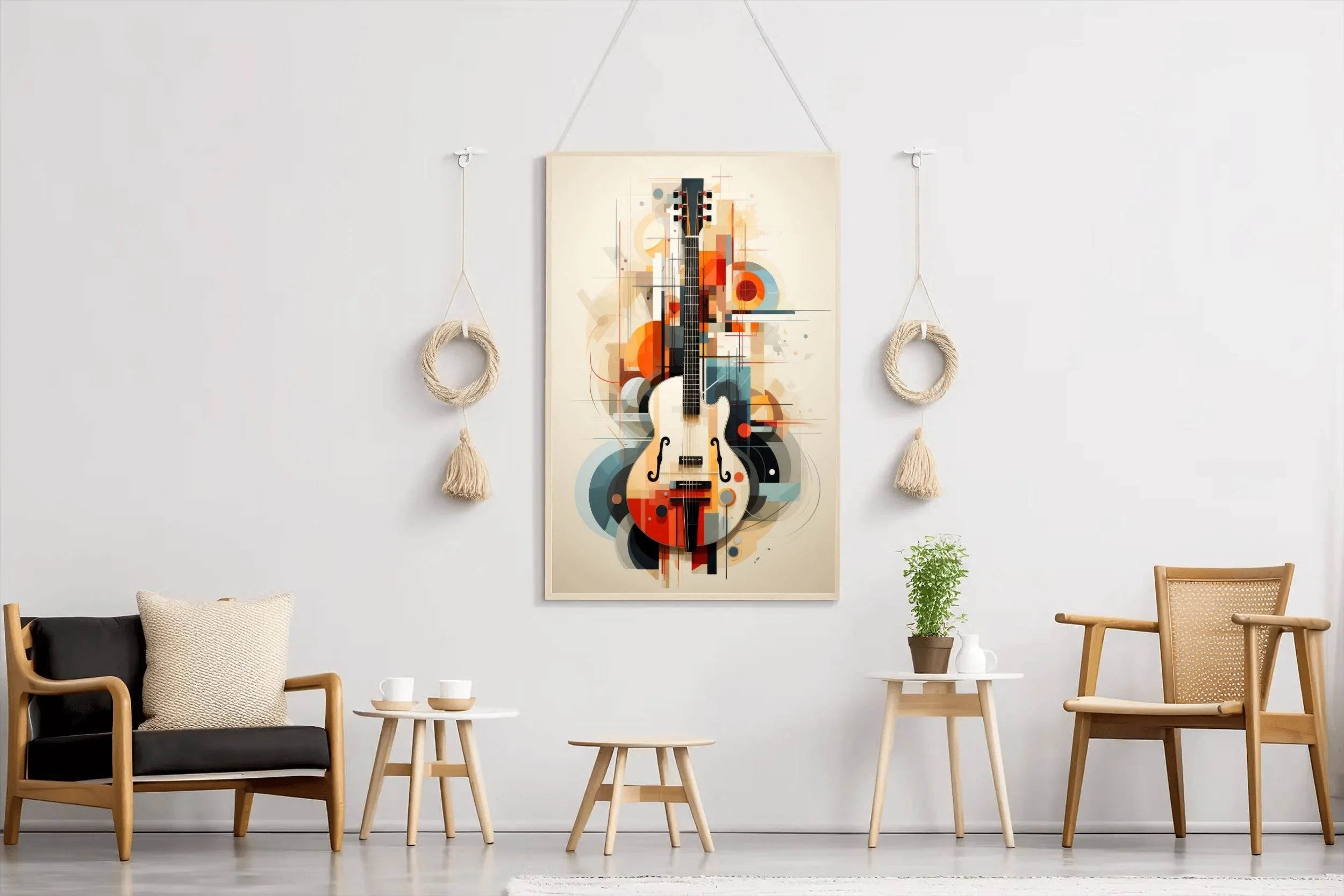 Guitar With Graphic Design Wall Art - beink online art store