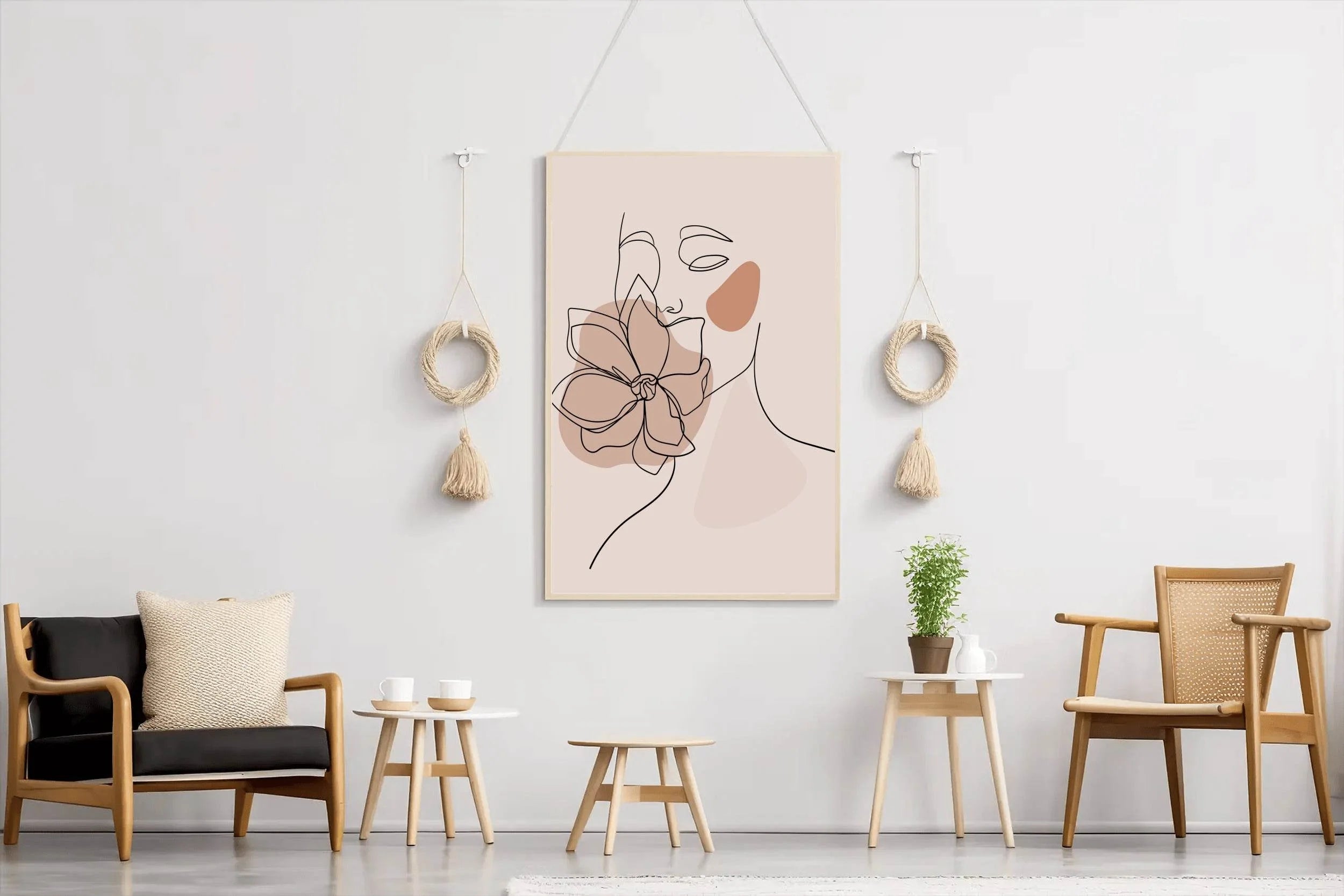 Flower in a Woman Face Wall Art - beink online art store
