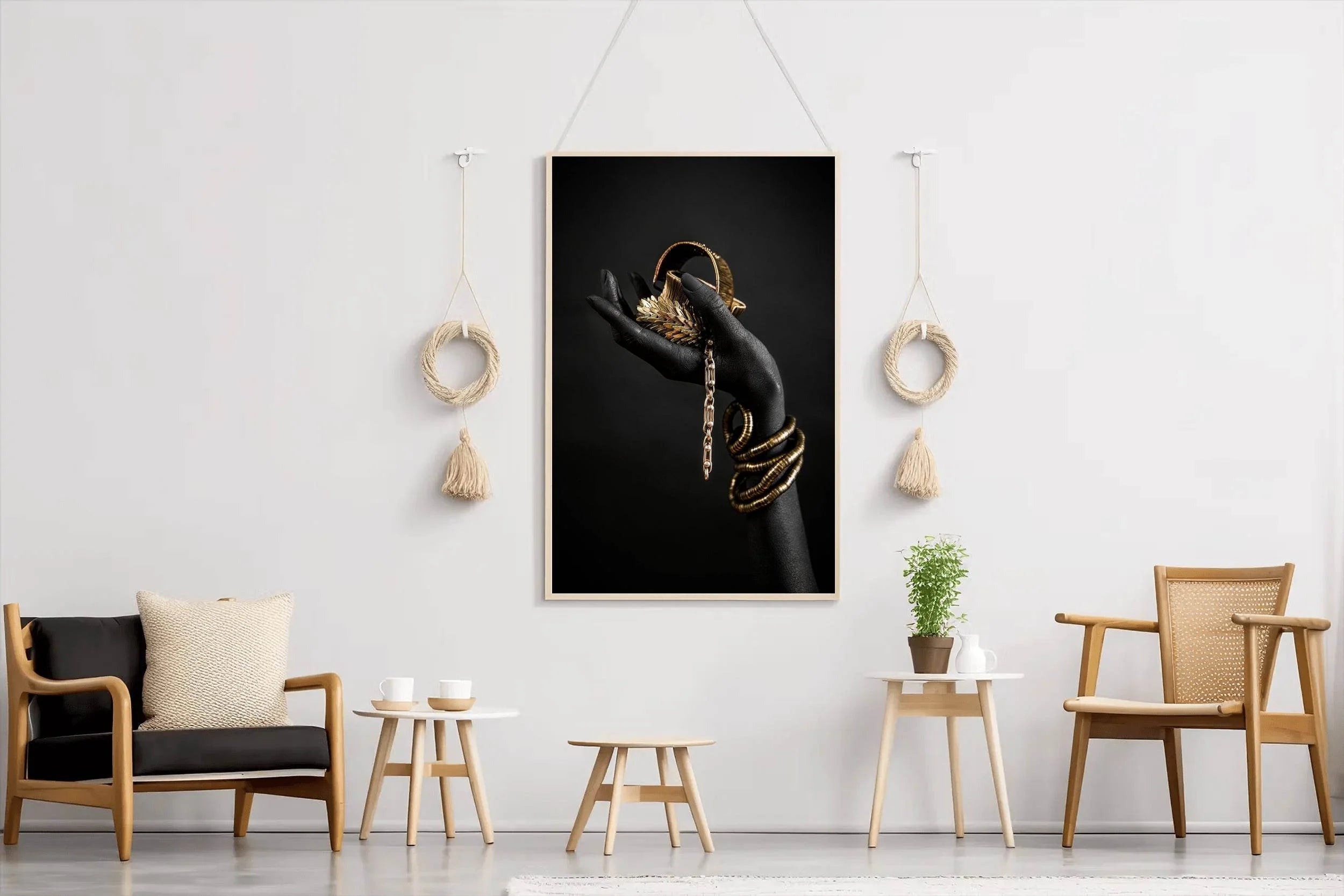 Ancient Jewelry in The Hands of A Black Woman - beink online art store