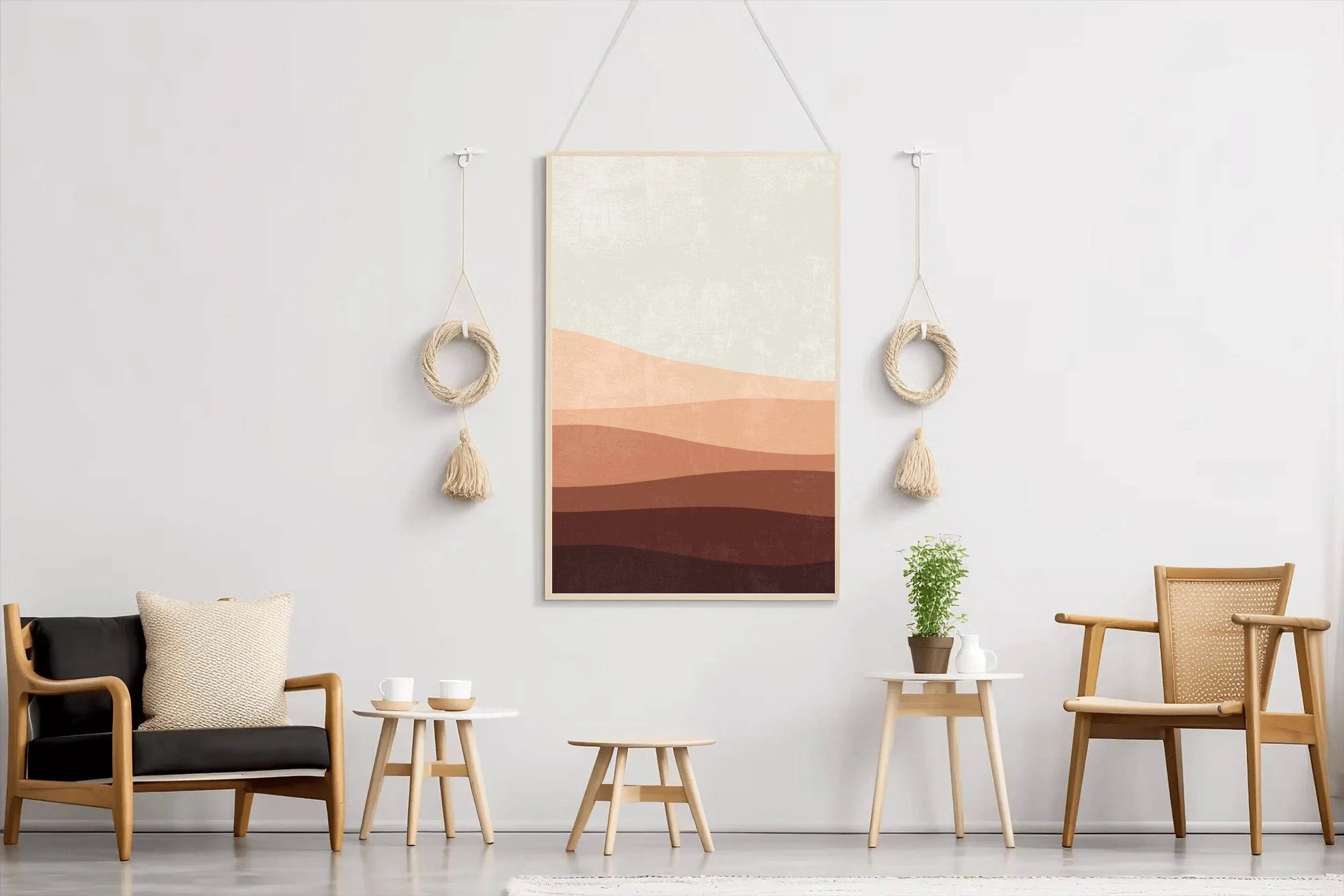 Brown Painting of a Desert landscape ArtWork - beink online art store