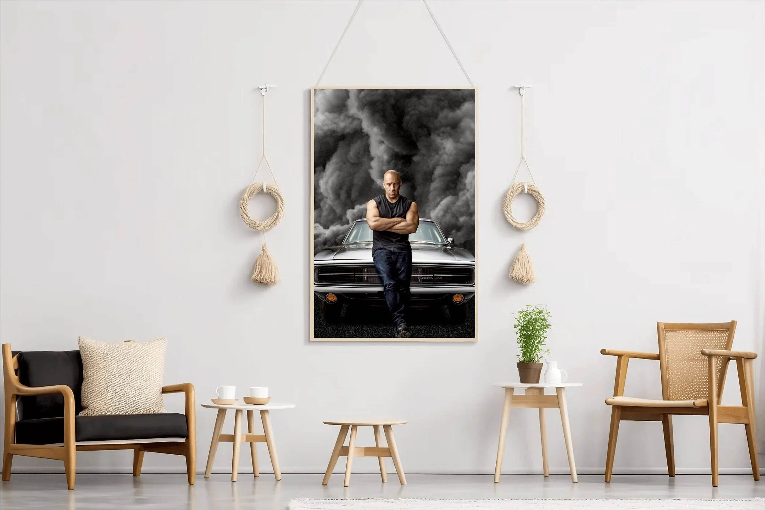 Fast and Furious Dominic Toretto with Grey Smoke Background Wall Art - beink online art store