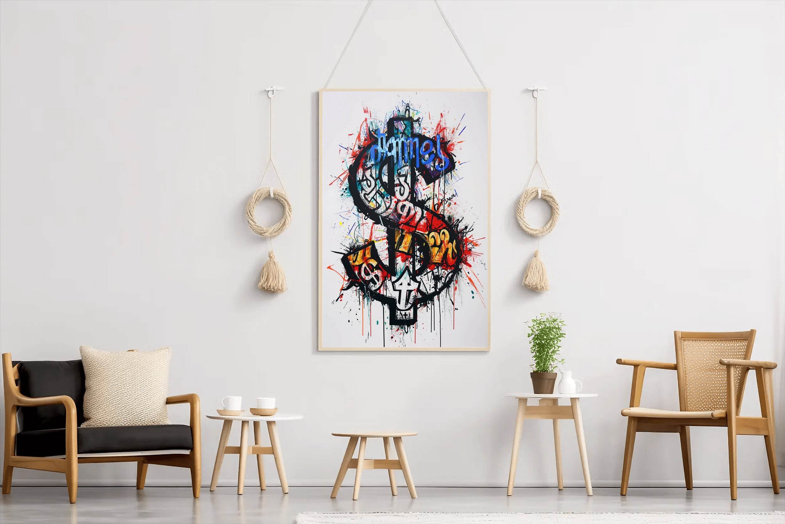 Dollar Sign Graffiti Street Wall Art - beink online art store