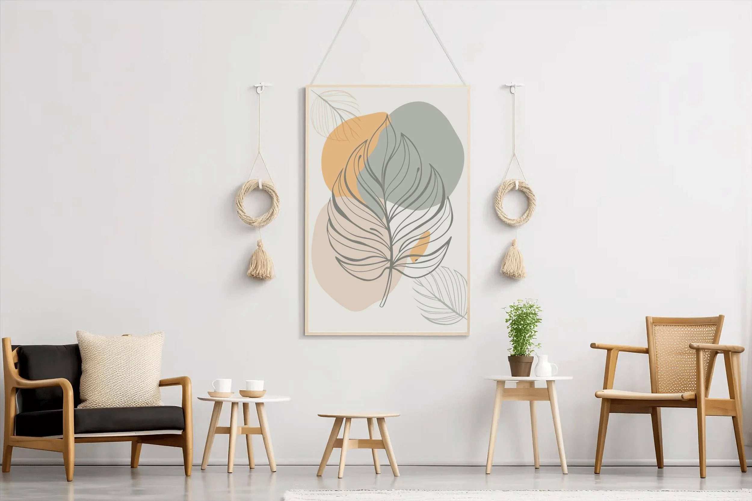 Minimal Design Of a Tropical Leaf Wall Art - beink online art store