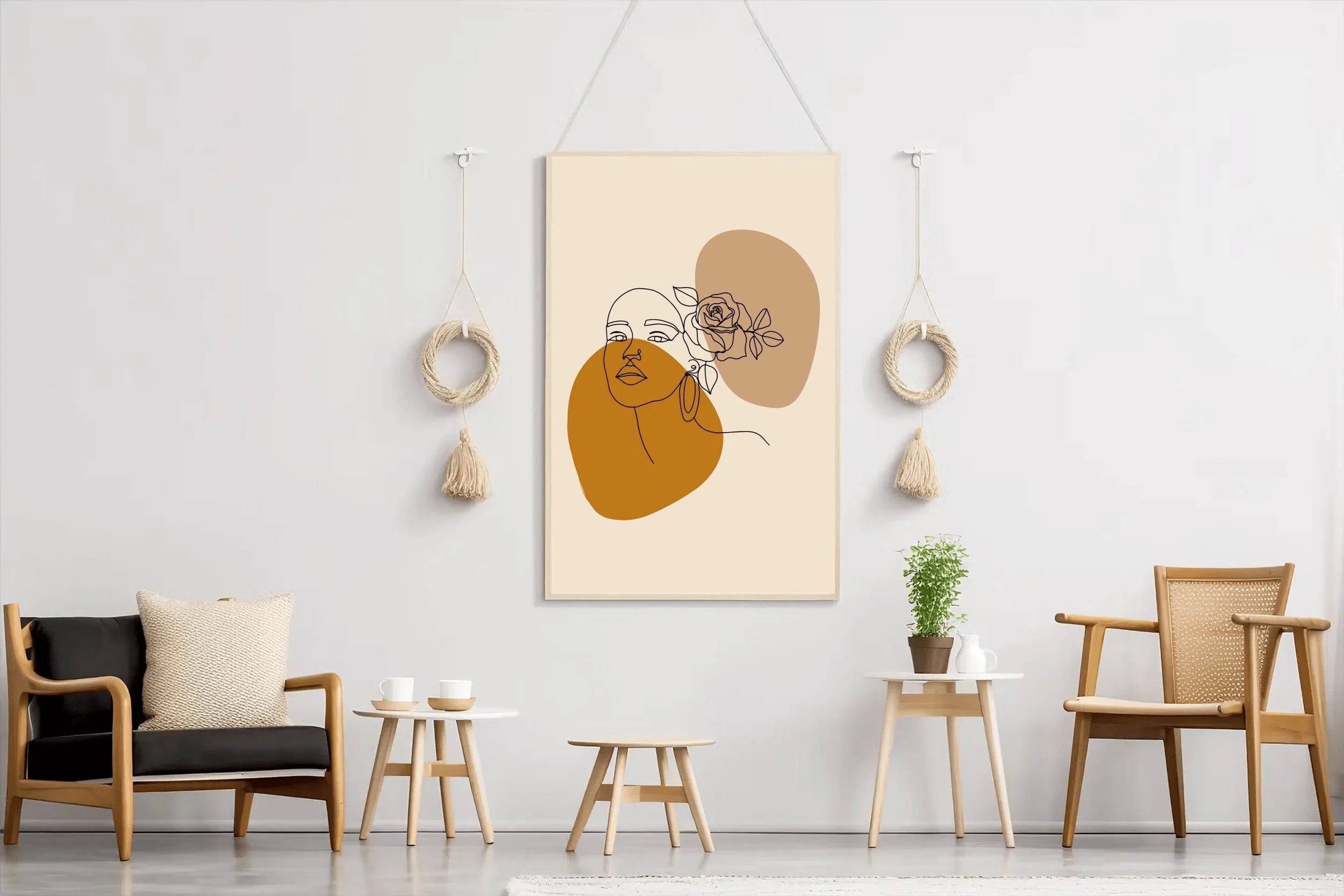 Line Rose Hairpin Wall Art - beink online art store