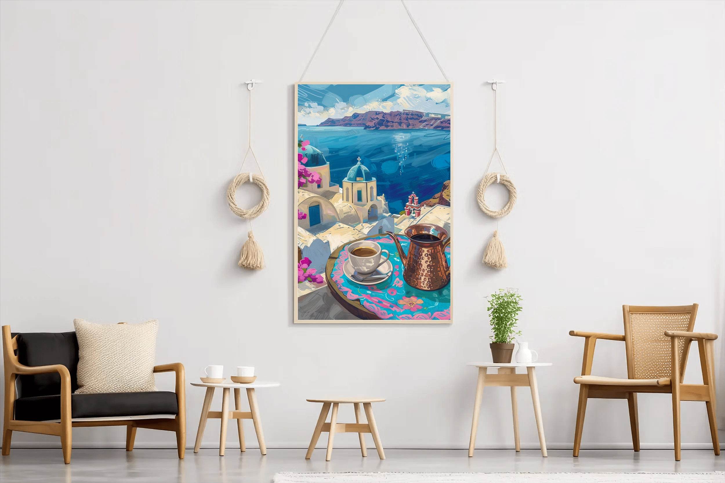 Santorini Sunrise Painting Wall Art - beink online art store