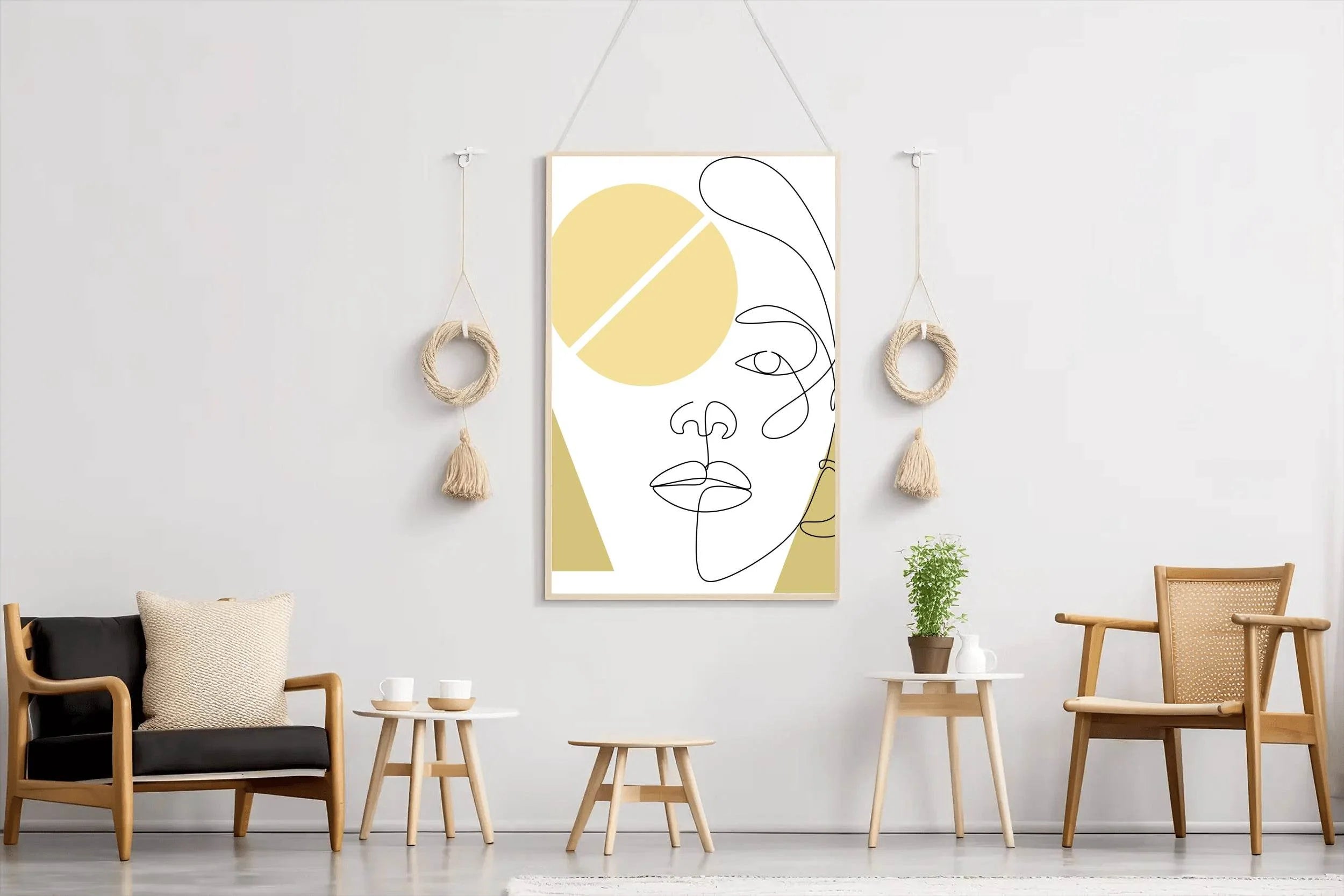 Half Female Face Wall Art - beink online art store