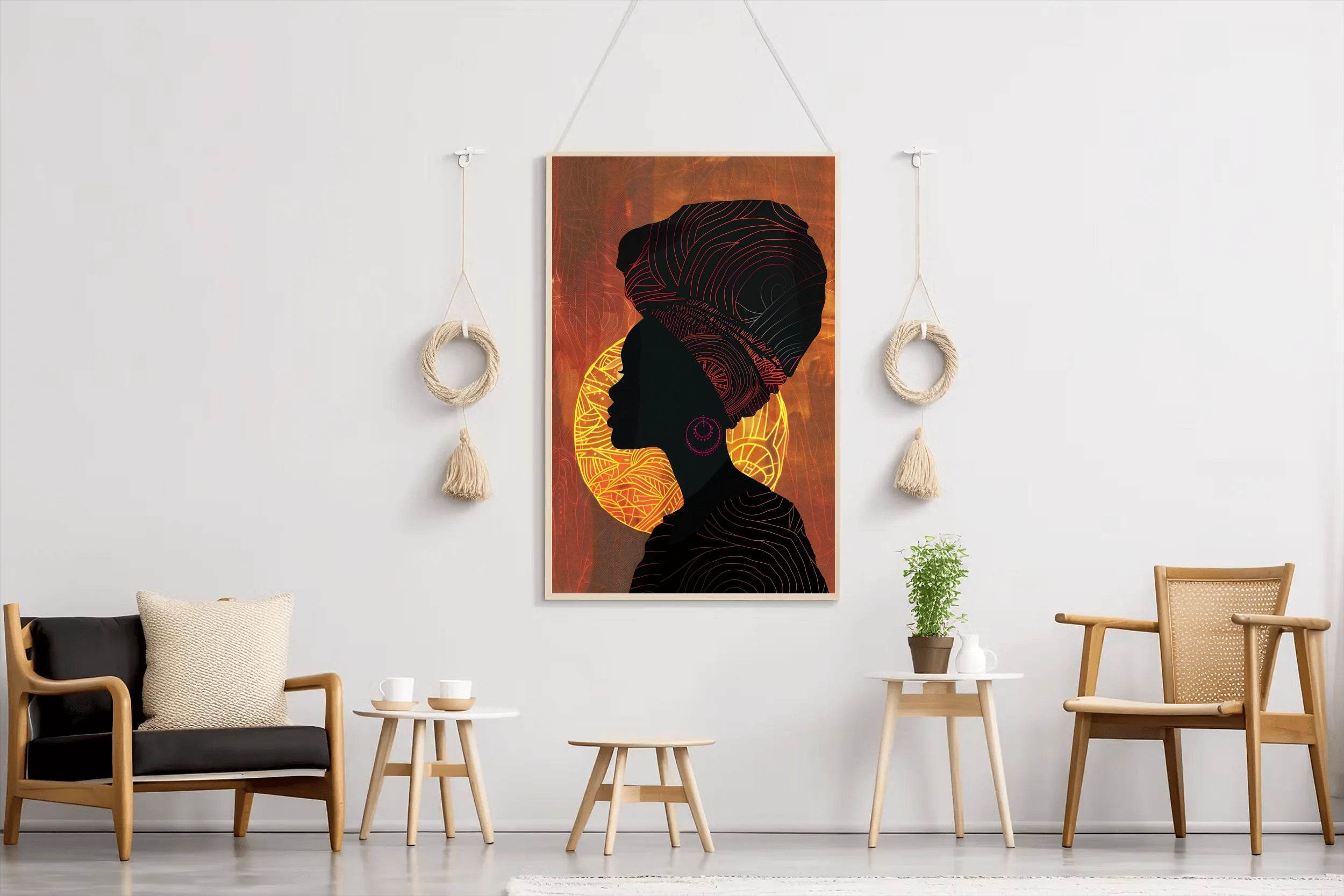 Black Woman Framed Canvas Wall Art - beink online art store